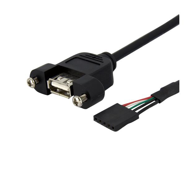 StarTech.com 3 ft Panel Mount USB Cable - USB A to Motherboard Header Cable F/F