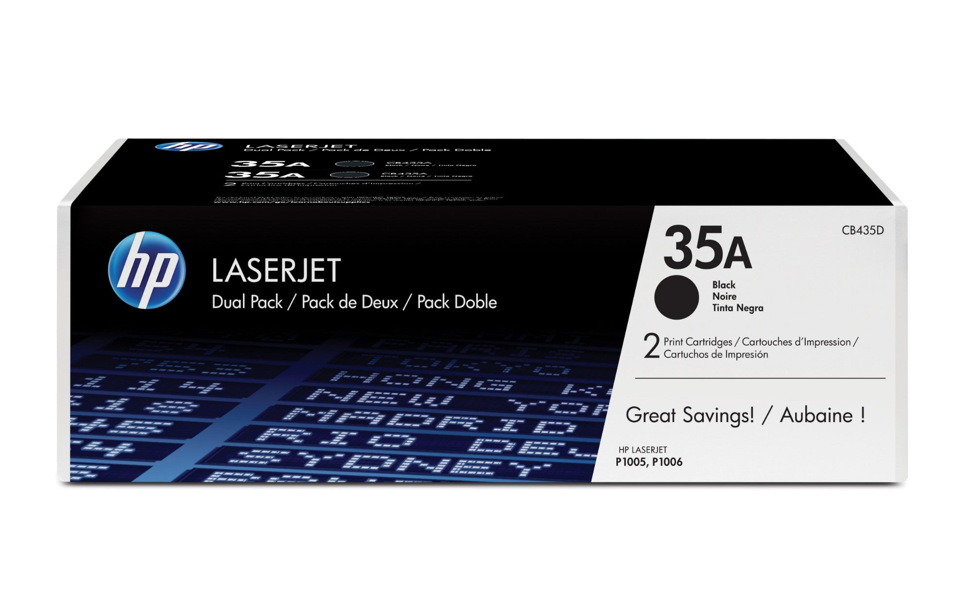 HP CB435AD/35A Toner cartridge black twin pack, 2x1.5K pages/5% Pack=2 for Canon LBP-3018  - Printers & Scanners - HP