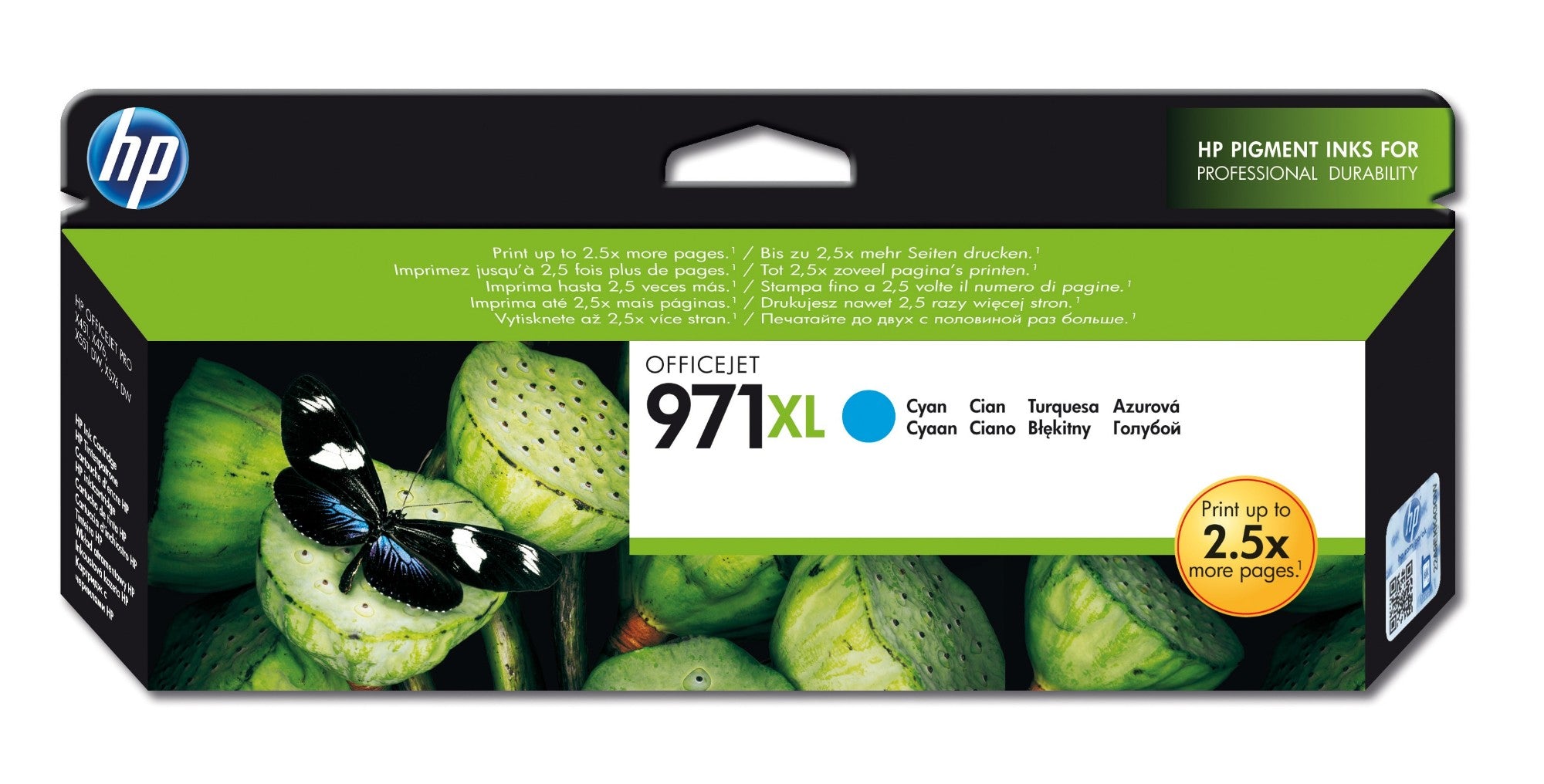 HP CN626AE/971XL Ink cartridge cyan high-capacity, 6.6K pages ISO/IEC 24711 86.5ml for HP OfficeJet Pro X
