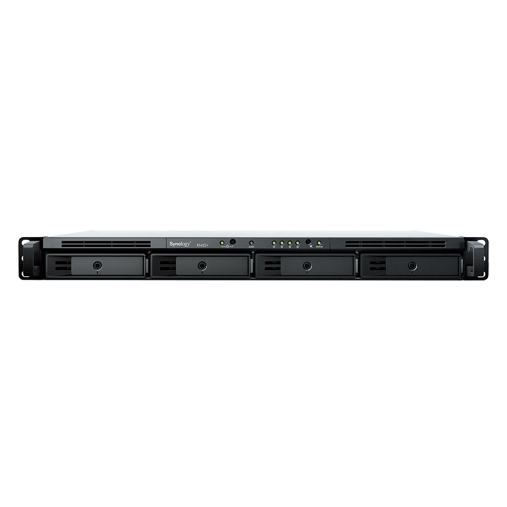 Synology RackStation RS422+ NAS/storage server Rack (1U) Ryzen Embedded R1600 2 GB DDR4 DSM Black  - Data Storage - Synology