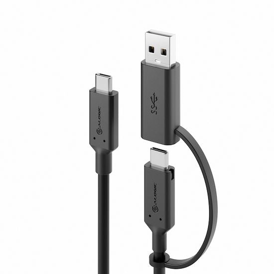 ALOGIC Elements Series USB-C to USB-C Cable with USB-A Adapter - 1.2m - Male-Male - 5A/10Gbps