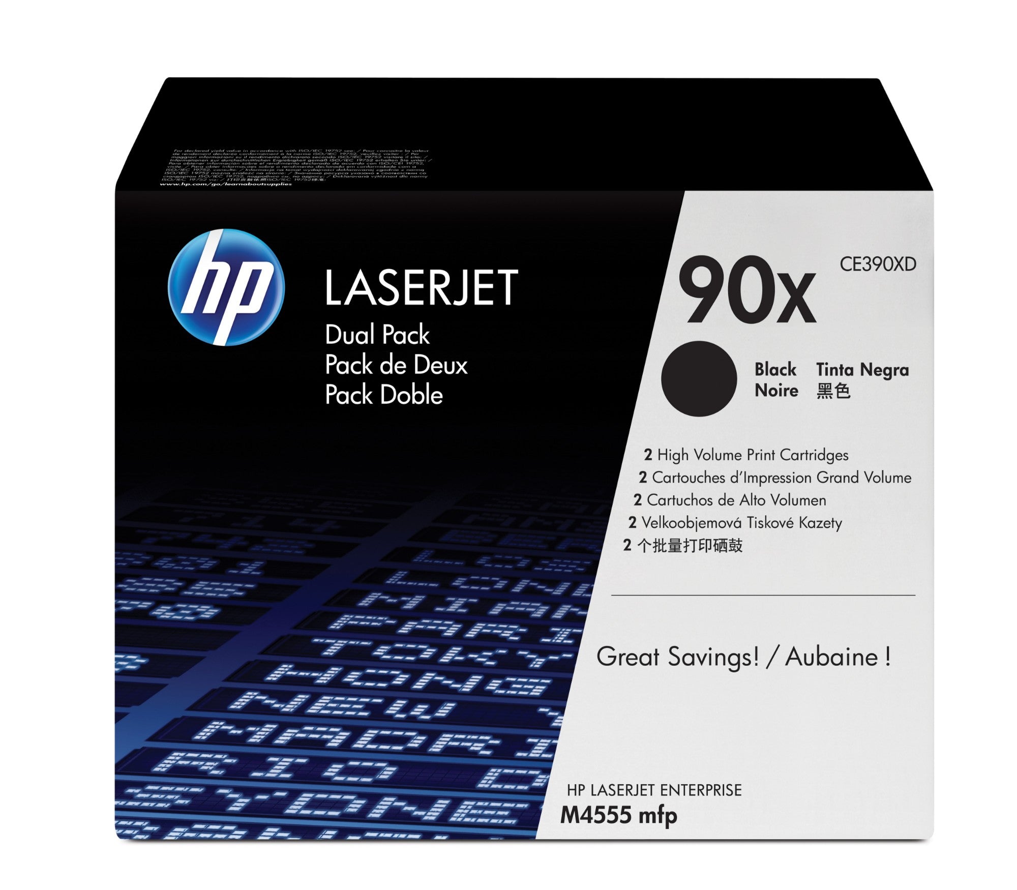 HP CE390XD/90X Toner cartridge black twin pack, 2x24K pages ISO/IEC 19752 Pack=2 for HP LaserJet M 4555/602  - Printers & Scanners - HP