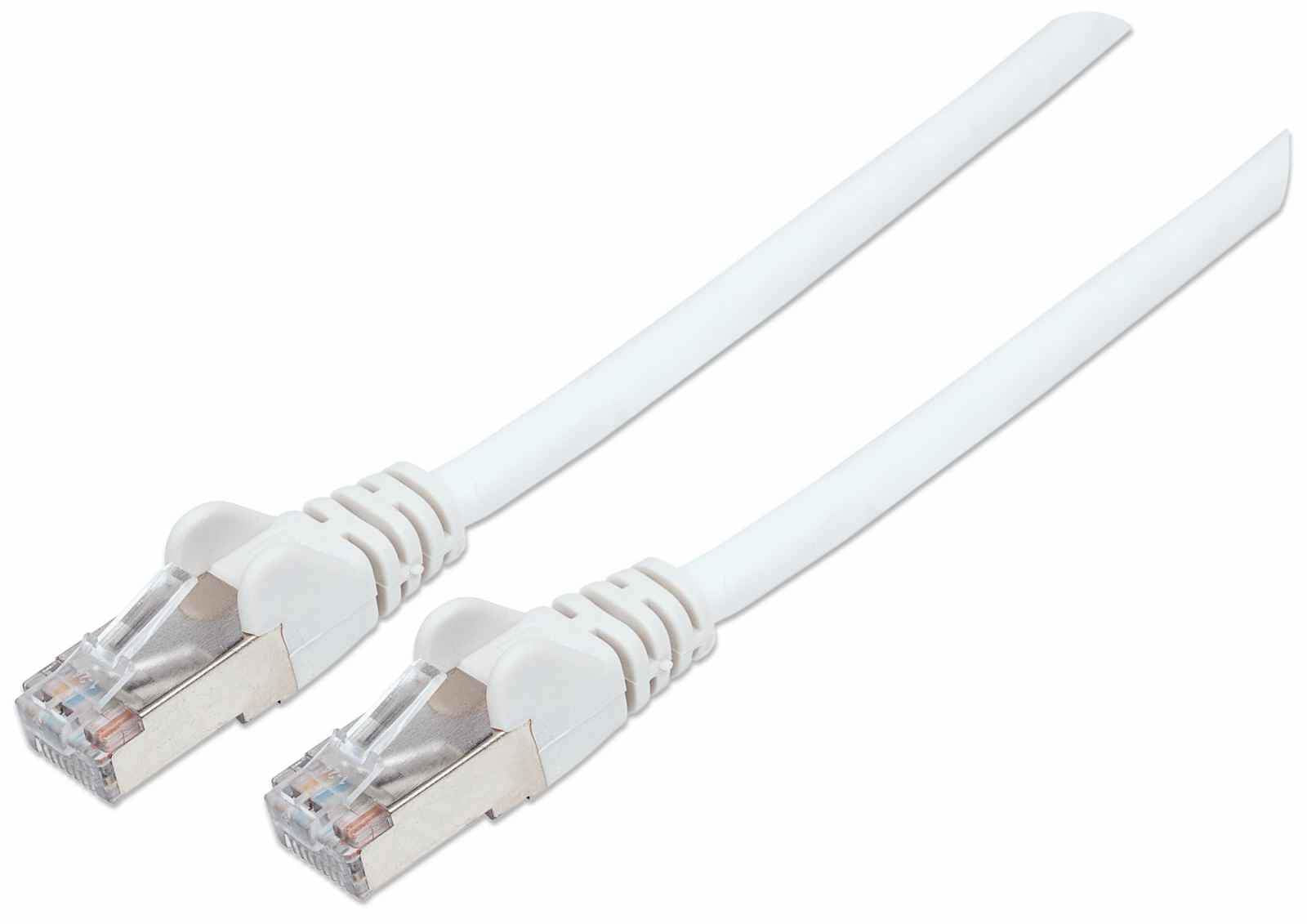 Intellinet Network Patch Cable, Cat7 Cable/Cat6A Plugs, 5m, White, Copper, S/FTP, LSOH / LSZH, PVC, RJ45, Gold Plated Contacts, Snagless, Booted, Lifetime Warranty, Polybag