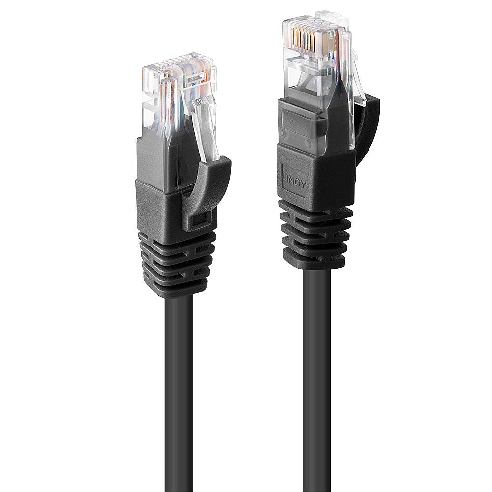 Lindy 0.5m Cat.6 U/UTP Network Cable, Black  - Computer Cables - Lindy