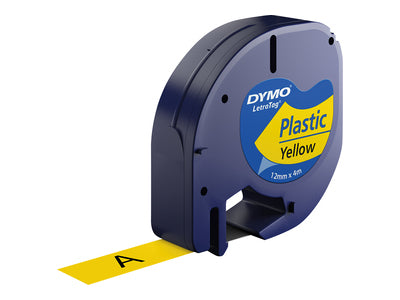 Dymo 91202/S0721620 DirectLabel-etikettes Polyester yellow 12mm x 4m for Dymo LetraTag