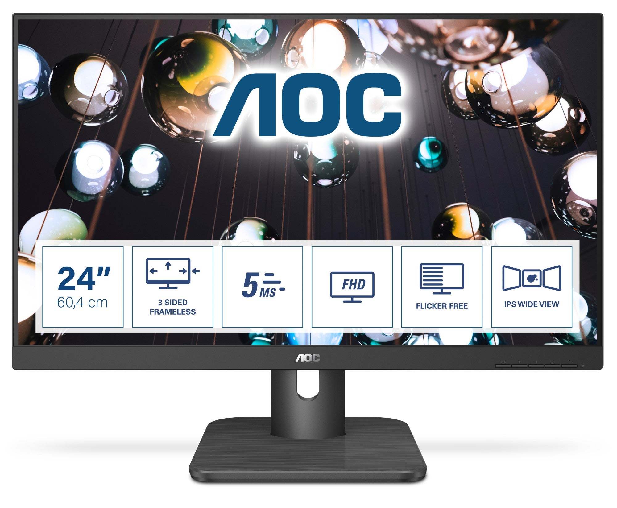 AOC E1 24E1Q computer monitor 60.5 cm (23.8") 1920 x 1080 pixels Full HD LED Black