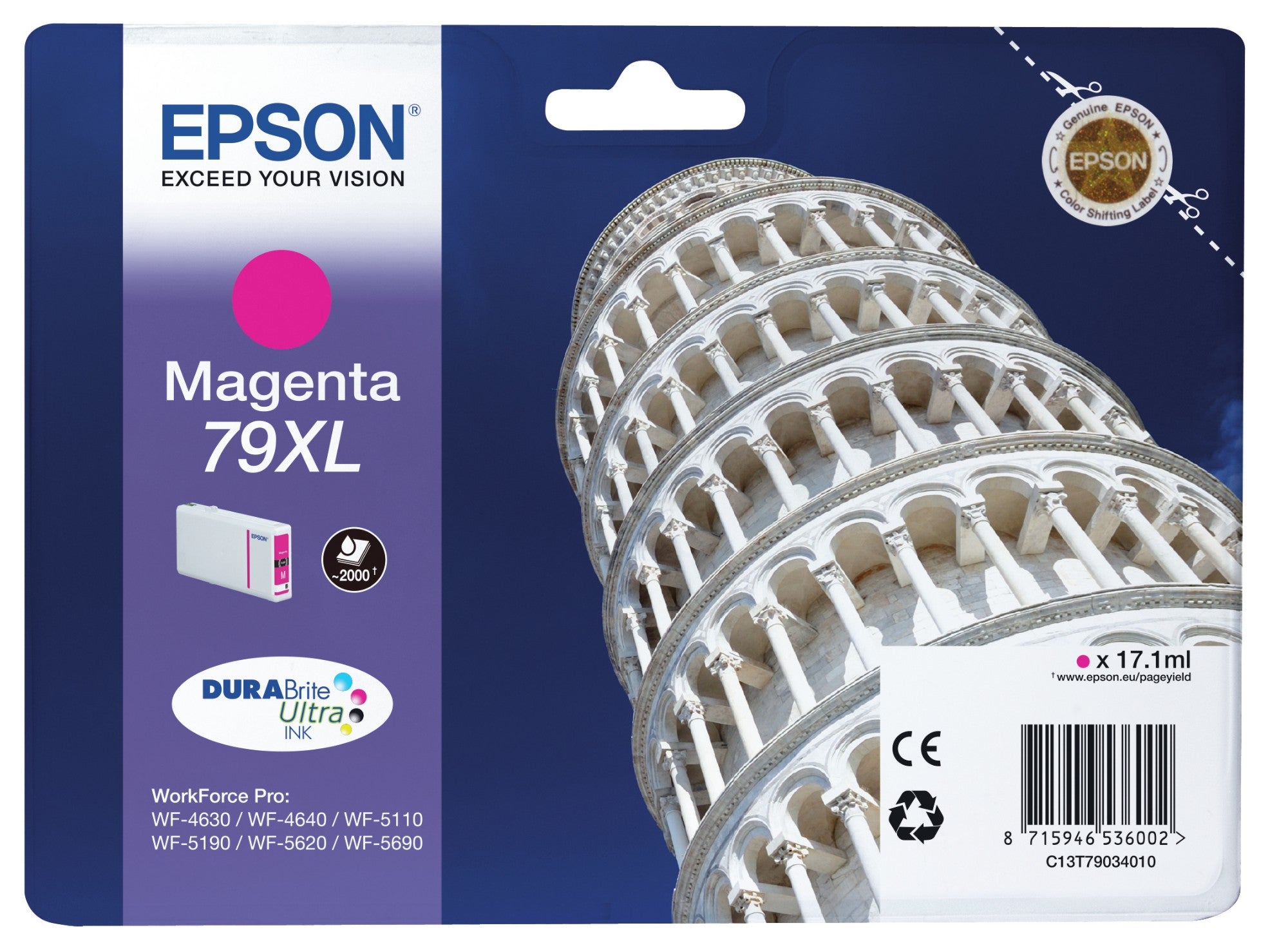 Epson C13T79034010/79XL Ink cartridge magenta high-capacity, 2K pages 17.1ml for Epson WF 4630/5110