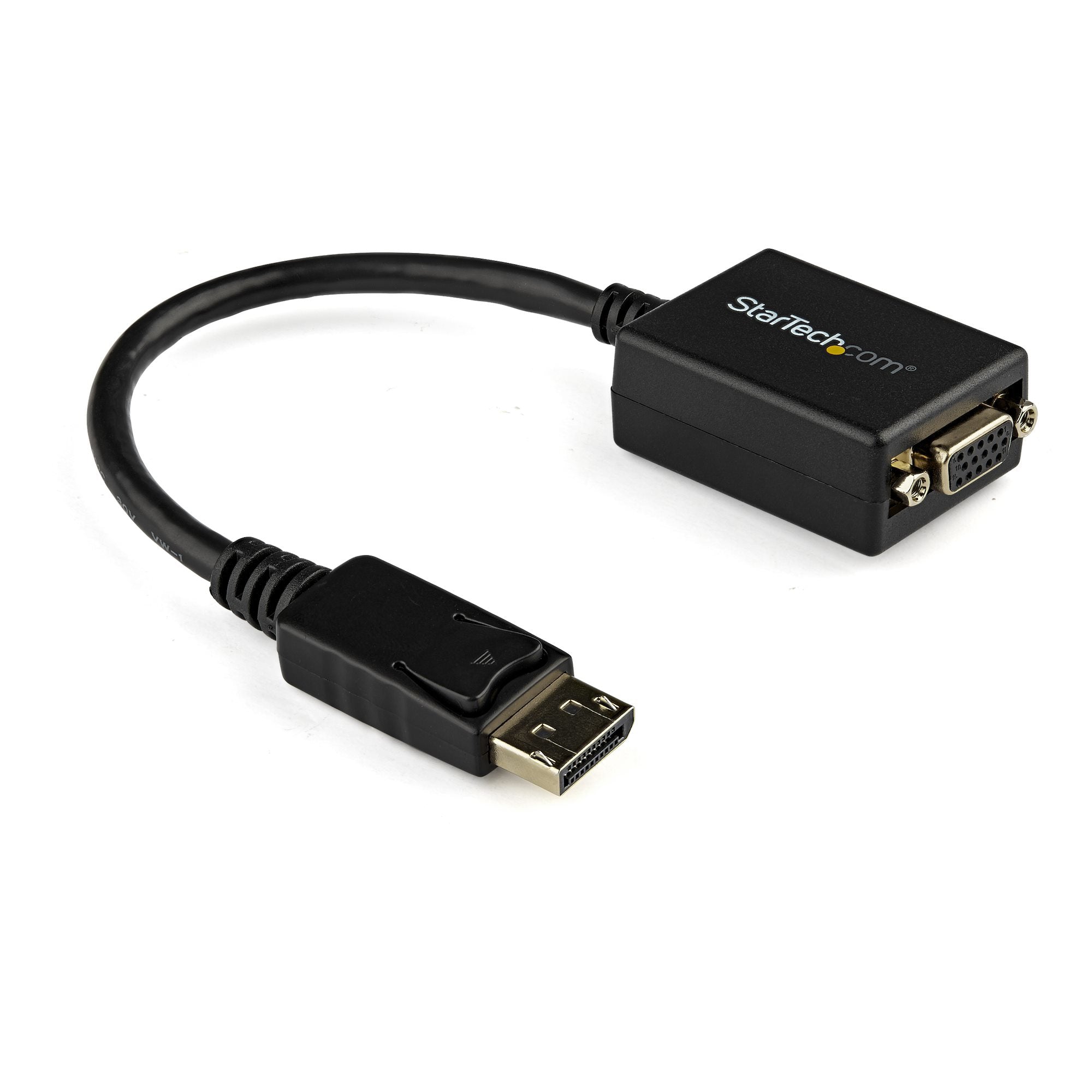 StarTech.com DisplayPort to VGA Adapter - Active DP to VGA Converter - 1080p Video - DisplayPort Certified - DP/DP++ Source to VGA Monitor Cable Adapter Dongle - Latching DP Connector  - Computer Cables - StarTech.com