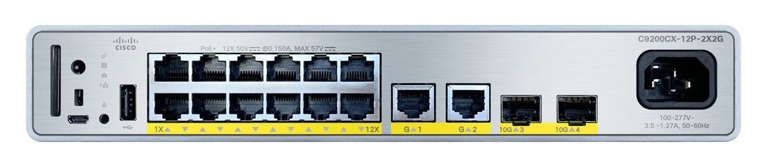 Cisco C9200CX-12P-2X2G-A network switch Managed Gigabit Ethernet (10/100/1000) Power over Ethernet (PoE)  - Networking - Cisco