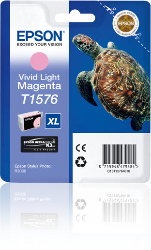 Epson C13T15764010/T1576 Ink cartridge light magenta, 2.3K pages 25.9ml for Epson Stylus Photo R 3000