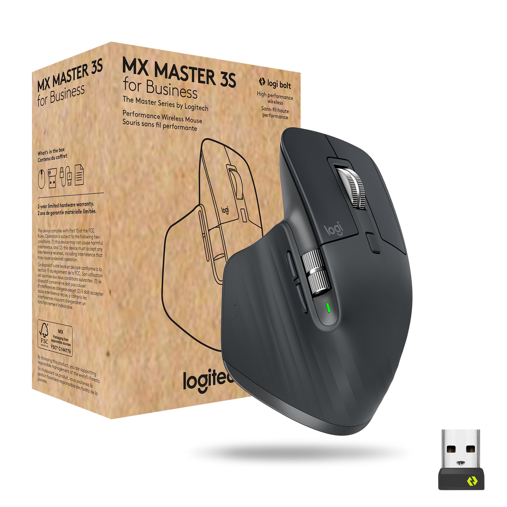 Logitech MX Master 3s for Business mouse Office Right-hand RF Wireless + Bluetooth Laser 8000 DPI  - Data Input Devices - Logitech