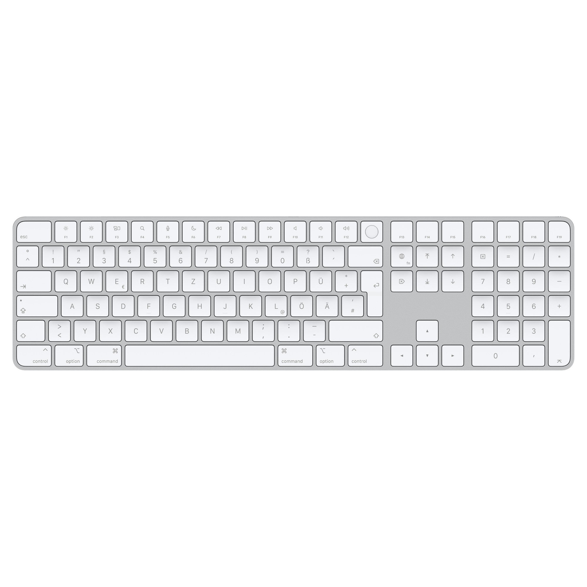 Apple Magic keyboard Universal USB + Bluetooth German Aluminium, White  - Data Input Devices - Apple