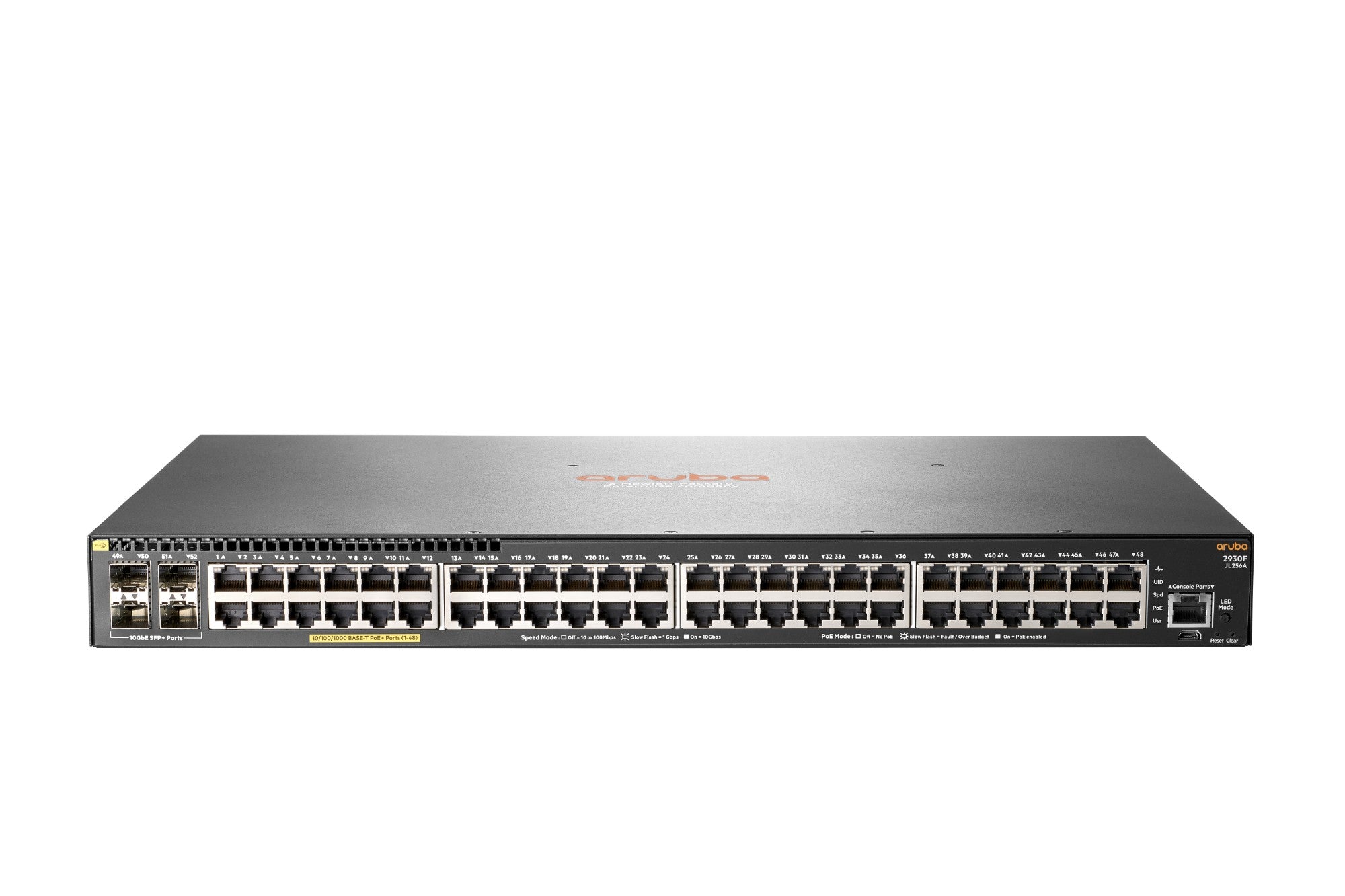 HPE Aruba Networking Aruba 2930F 48G PoE+ 4SFP+ Managed L3 Gigabit Ethernet (10/100/1000) Power over Ethernet (PoE) 1U Grey  - Networking - HPE