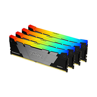 Kingston Technology FURY 64GB 3600MT/s DDR4 CL16 DIMM (Kit of 4) 1Gx8 Renegade RGB  - Computer Components - Kingston Technology