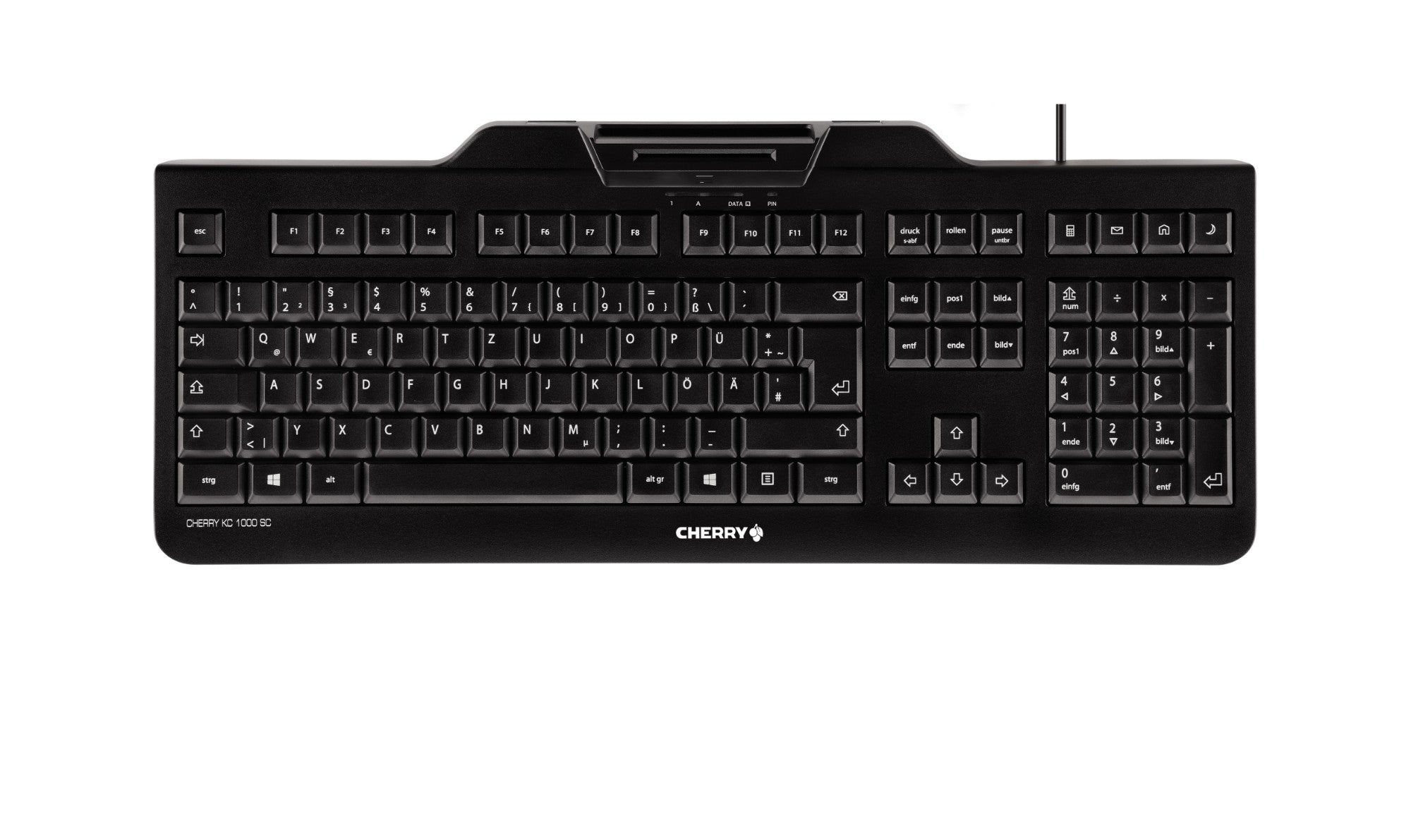 CHERRY KC 1000 SC Corded Smartcard Keyboard, Black, USB (QWERTY - UK)  - Data Input Devices - CHERRY