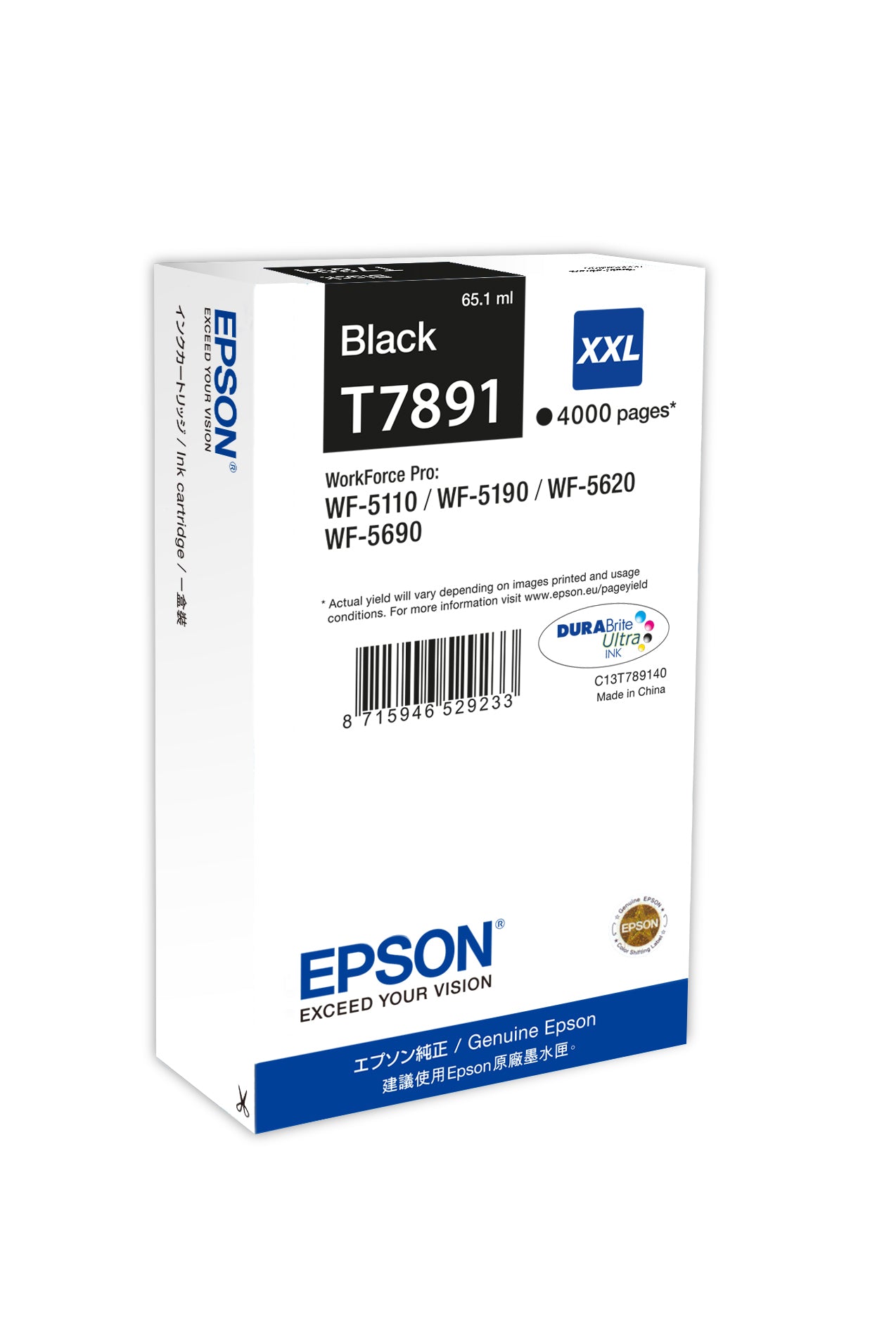 Epson C13T789140/T7891XXL Ink cartridge black extra High-Capacity XXL, 4K pages 65.1ml for Epson WF 5110