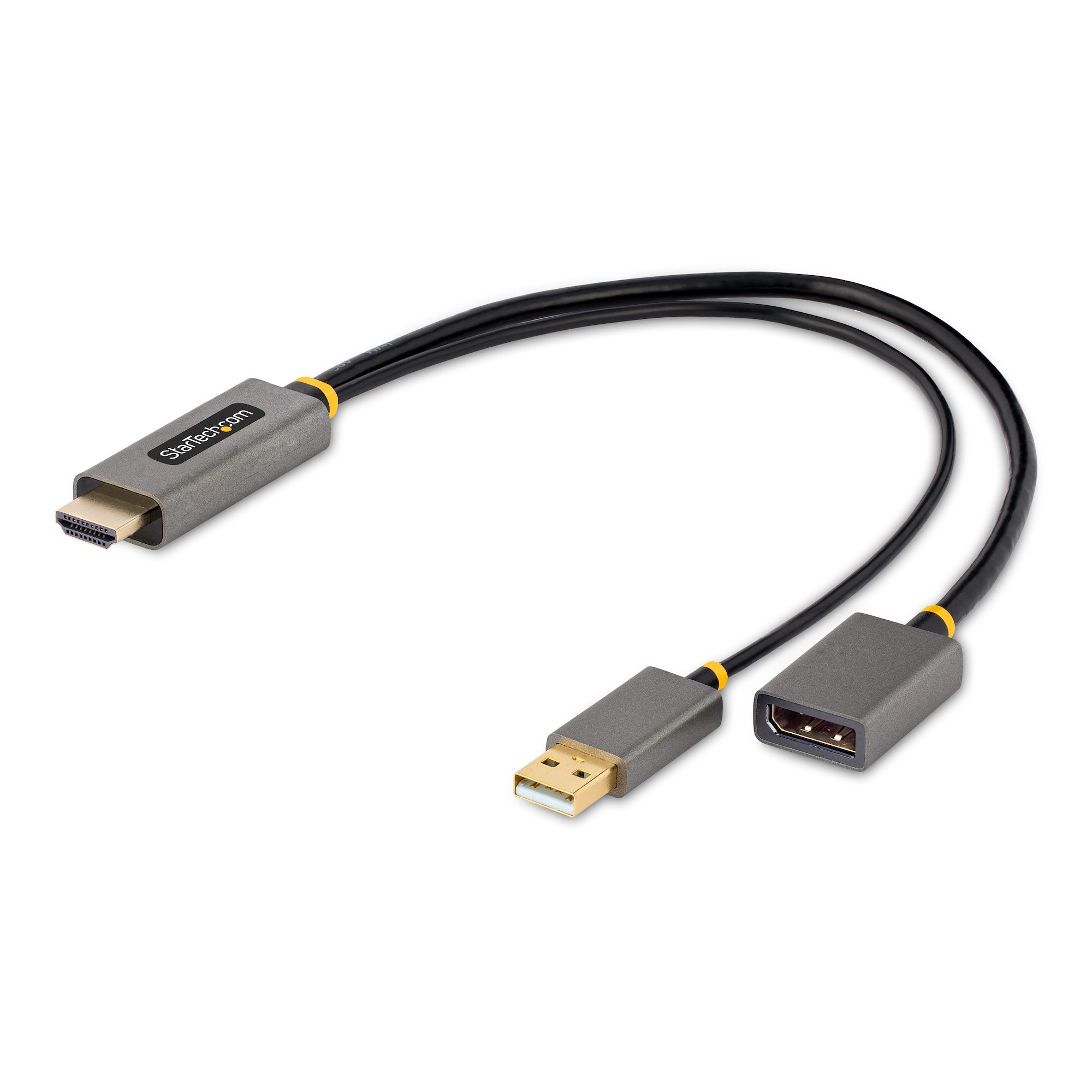 StarTech.com 1ft (30cm) HDMI to DisplayPort Adapter Cable, Active 4K 60Hz HDMI 2.0 to DP 1.2 Converter, HDR, USB Bus Powered, HDMI Source to DisplayPort Monitor for Laptops/PC  - Computer Cables - StarTech.com