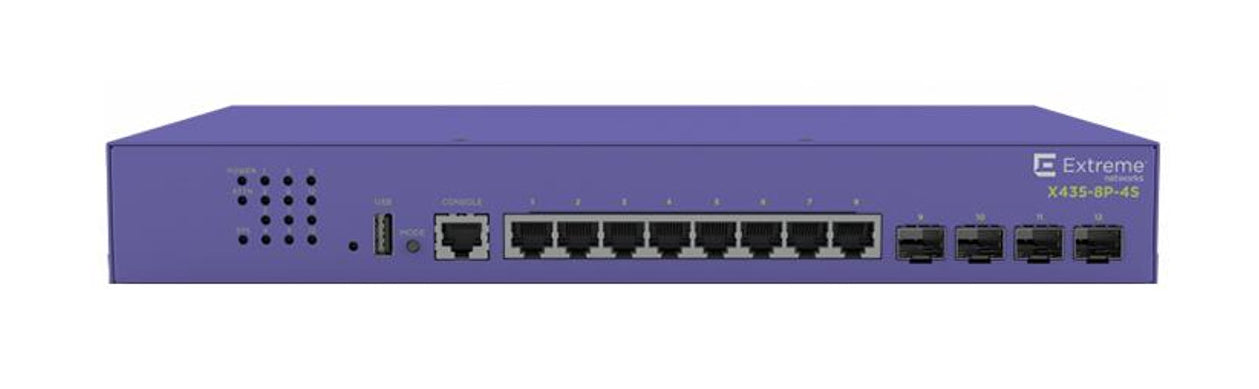 Extreme networks X435-8T-4S network switch Managed Gigabit Ethernet (10/100/1000) Power over Ethernet (PoE) 1U Violet  - Networking - EXTREME NETWORKS