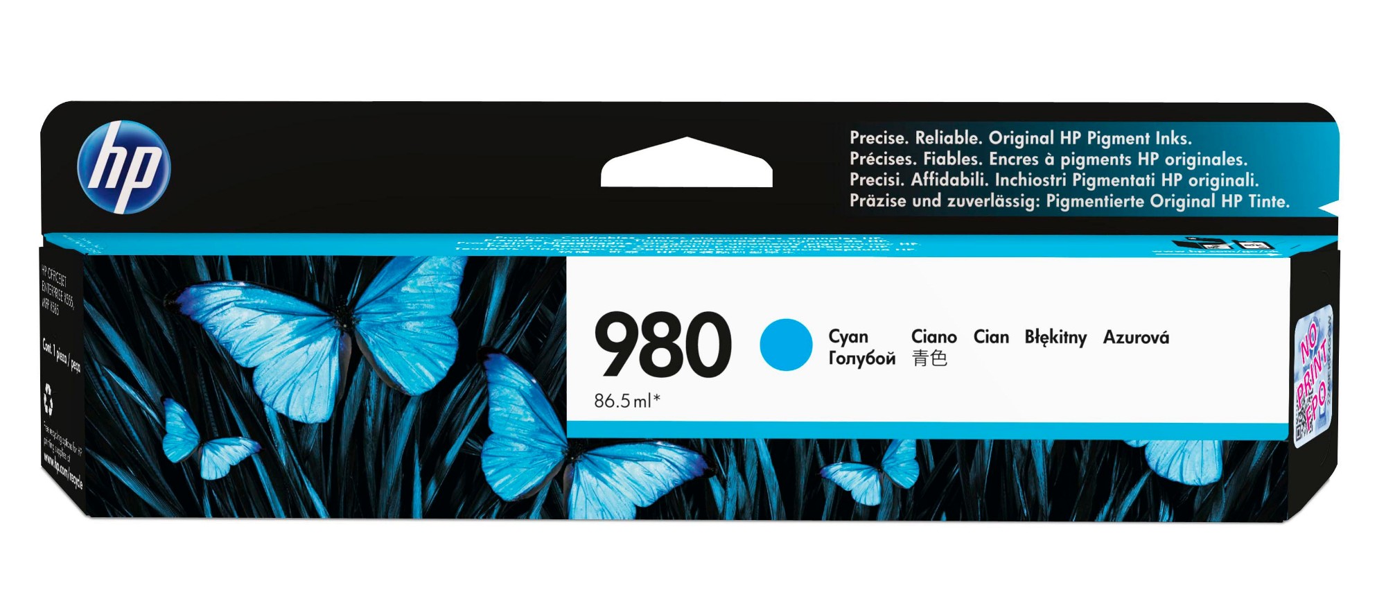 HP D8J07A/980 Ink cartridge cyan, 6.6K pages ISO/IEC 24711 86.5ml for HP OfficeJet X 555  - Printers & Scanners - HP