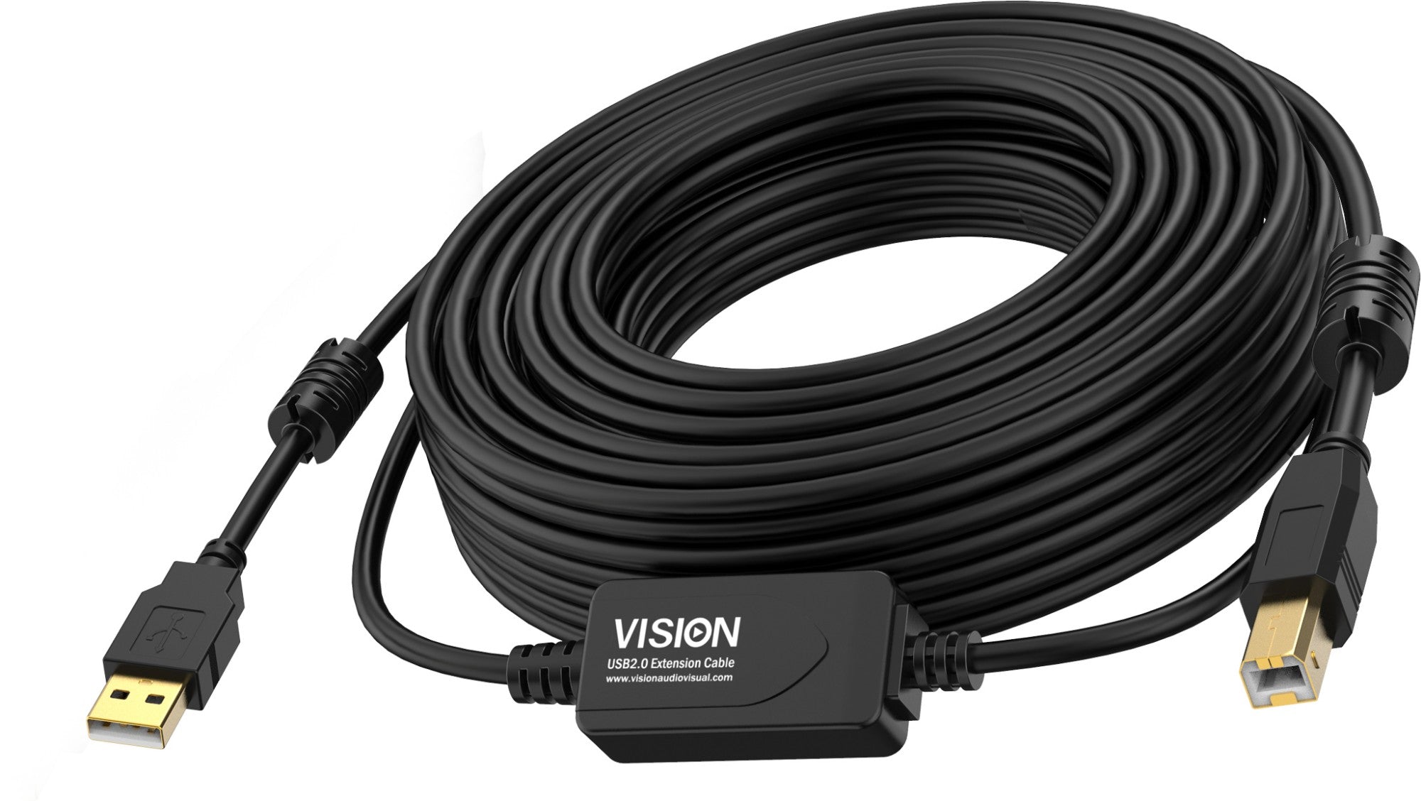 Vision TC 10MUSB+/BL/2 USB cable 10 m USB 2.0 USB A USB B Black