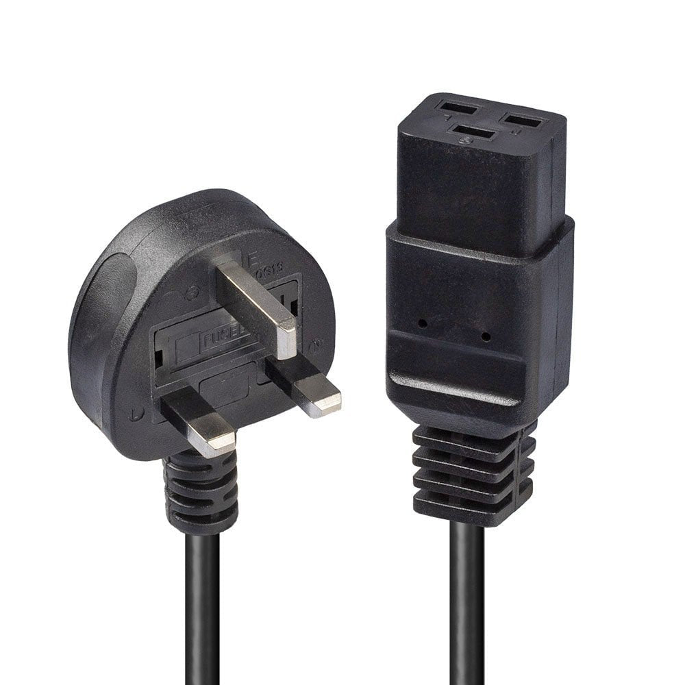 Lindy 2m UK 3 Pin Plug to IEC C19 Power Cable. Black  - Computer Cables - Lindy