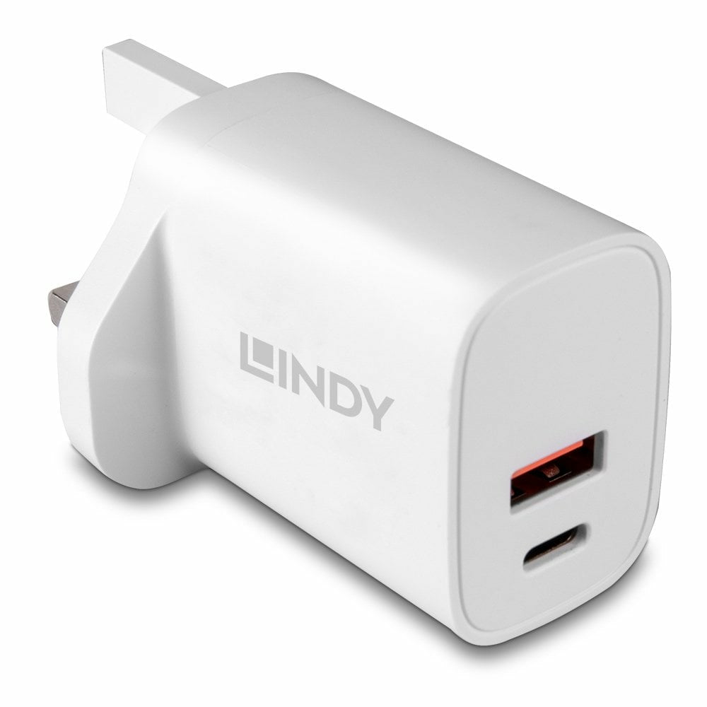 Lindy 20W USB Type A and C Charger  - Batteries & Power Supplies - Lindy