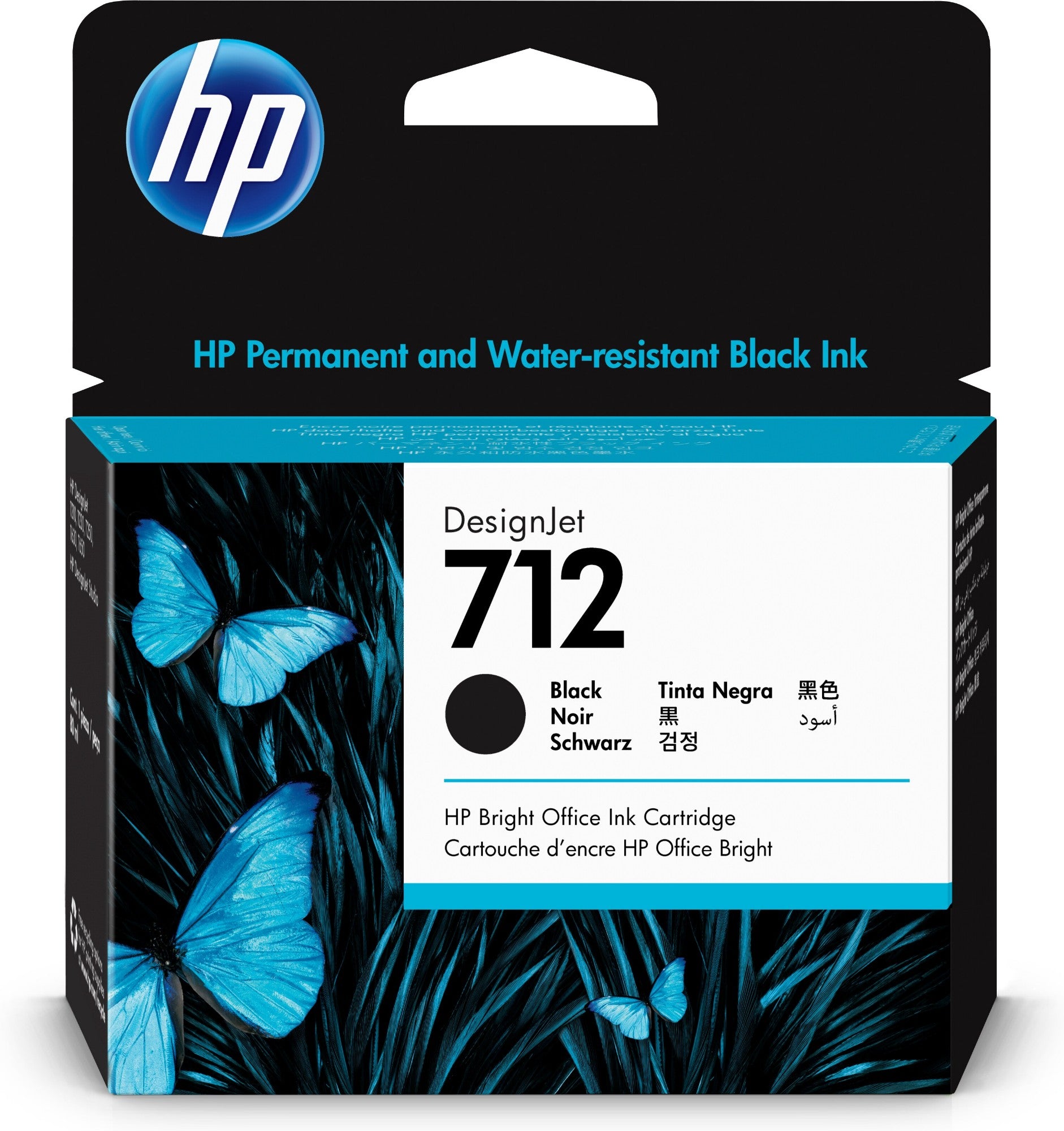 HP 3ED71A/712 Ink cartridge black 80ml for HP DesignJet T 200  - Printers & Scanners - HP