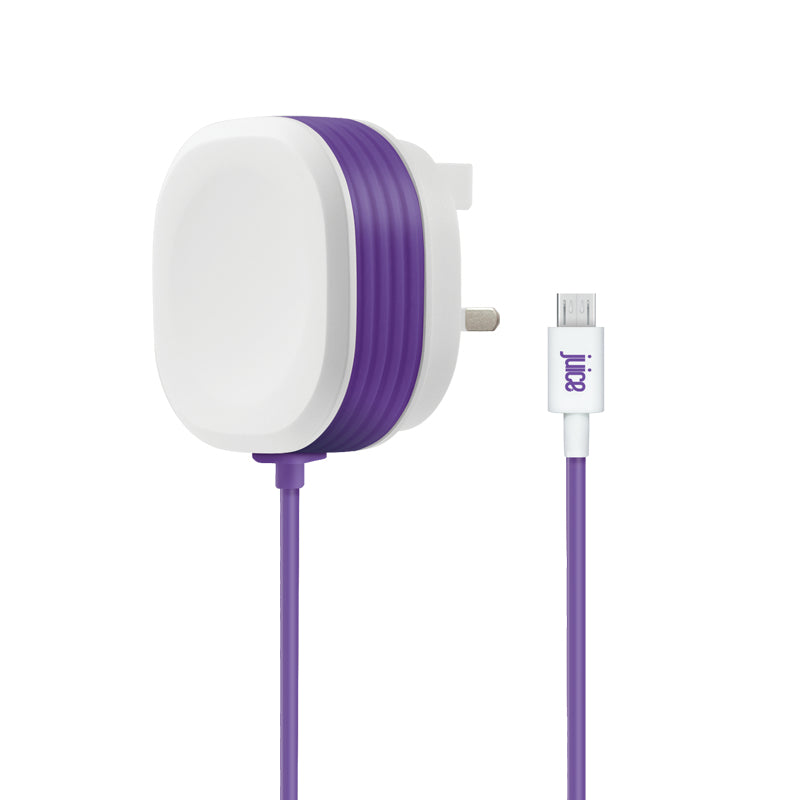 Juice JUI-MAINS-MICRO-2.1A mobile device charger Purple, White Indoor