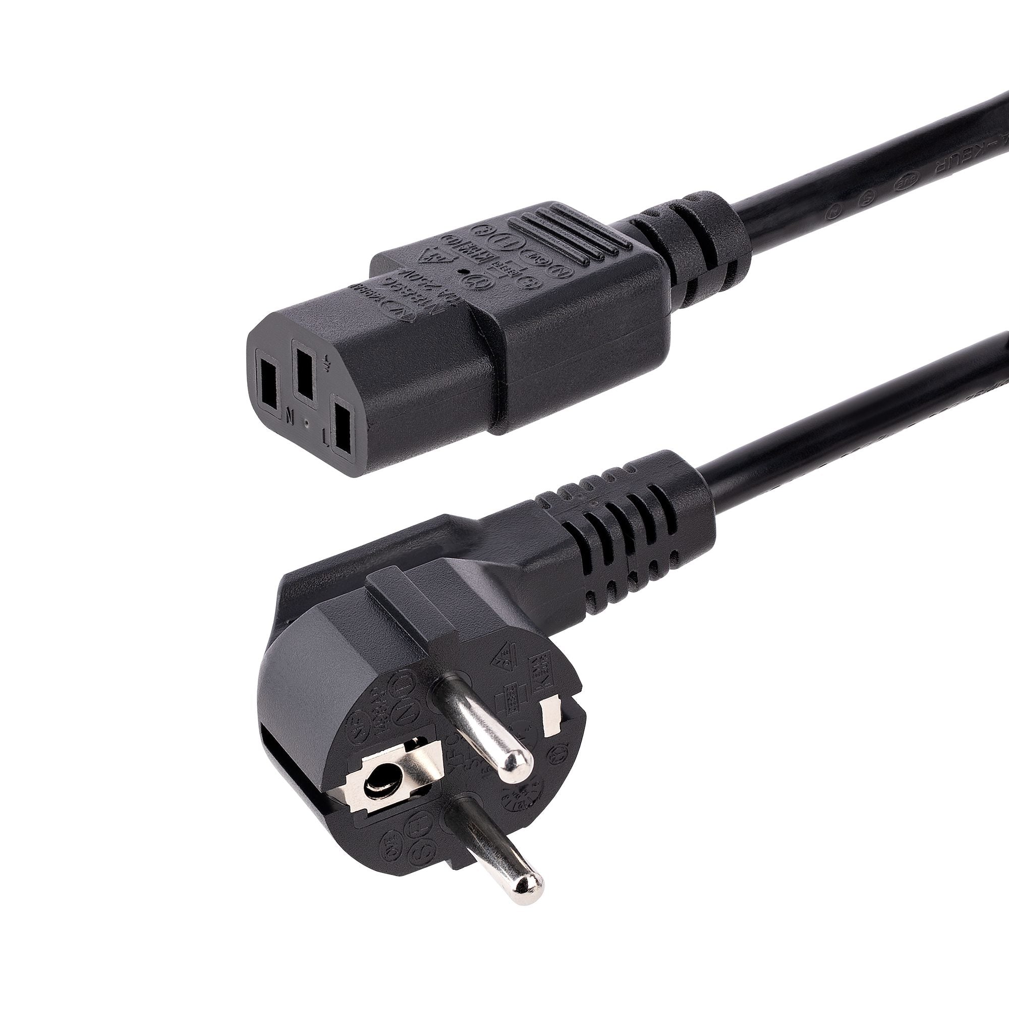 StarTech.com 3m (10ft) Computer Power Cord, 18AWG, EU Schuko to C13 Power Cord, 250V 10A, Black Replacement AC Cord, TV/Monitor Power Cable, Schuko CEE 7/7 to IEC 60320 C13 Power Cord - PC Power Supply Cable  - Computer Cables - StarTech.com