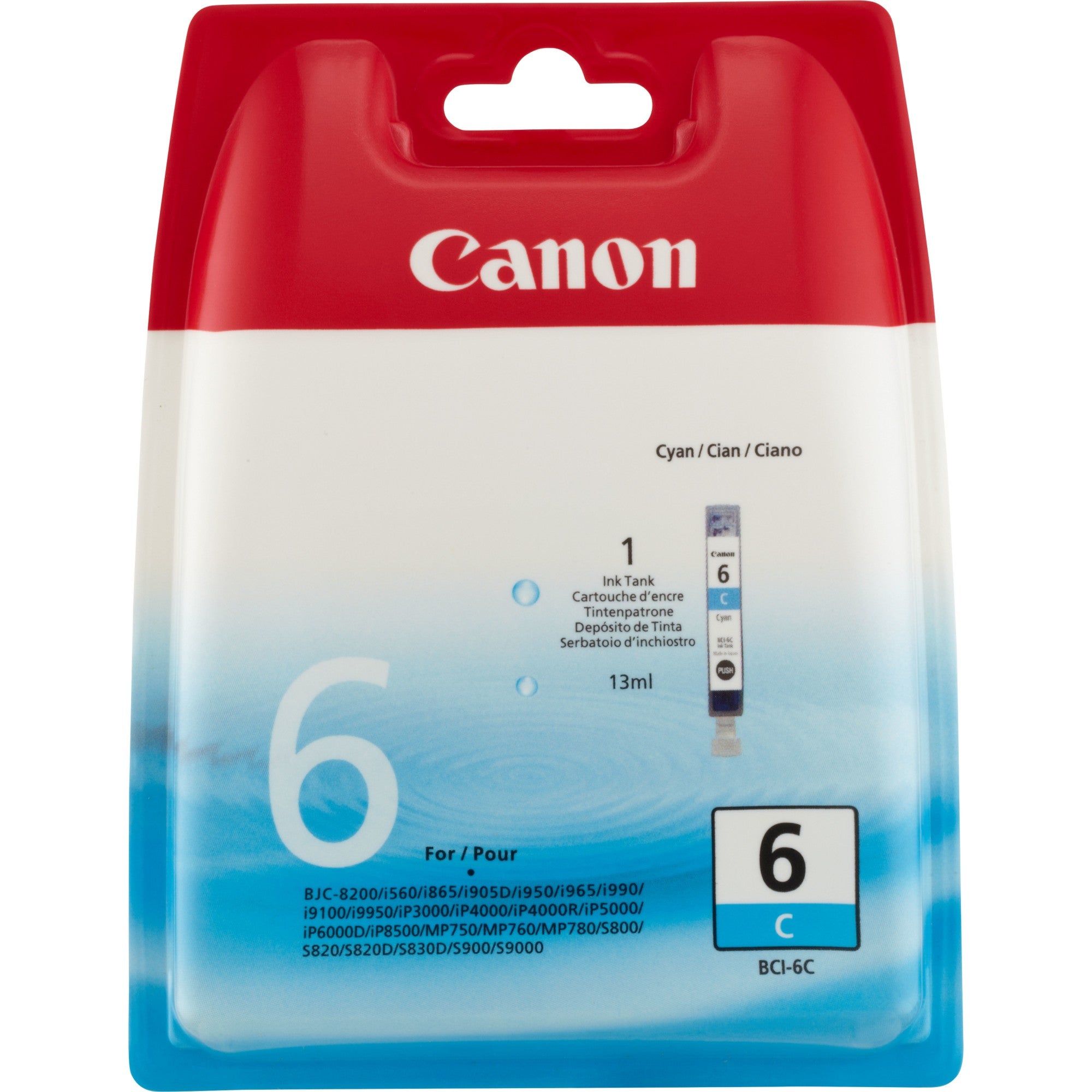 Canon 4706A002/BCI-6C Ink cartridge cyan, 280 pages ISO/IEC 24711 13ml for Canon BJC 8200/I 560/I 990/I 9900/S 800