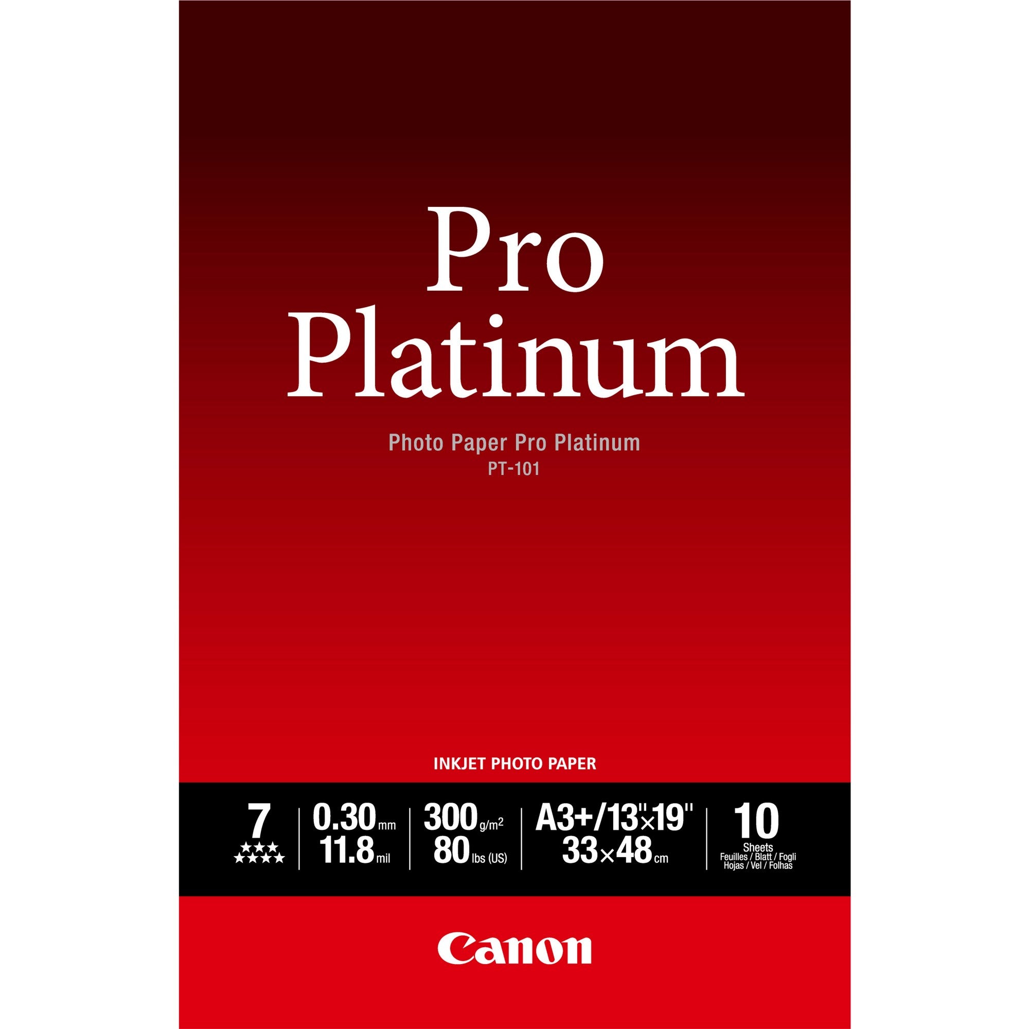 Canon PT-101 Pro Platinum Photo Paper A3 Plus - 10 Sheets