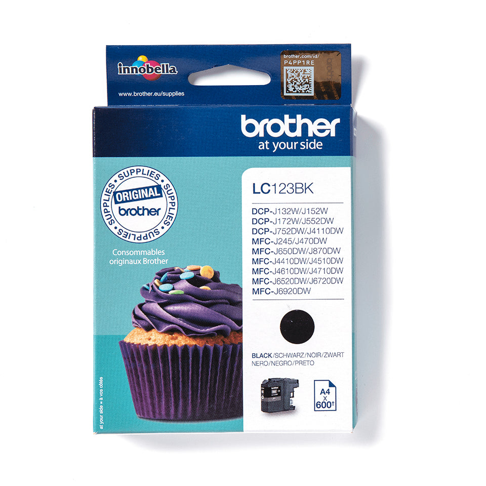 Brother LC-123BK Ink cartridge black, 600 pages ISO/IEC 24711 11ml for Brother DCP-J 132/MFC-J 4510/MFC-J 6920