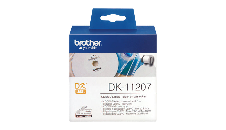 Brother DK-11207 DirectLabel Etikettes CD/DVD 58mm 100 for Brother P-Touch QL/700/800/QL 12-102mm/QL 12-103.6mm