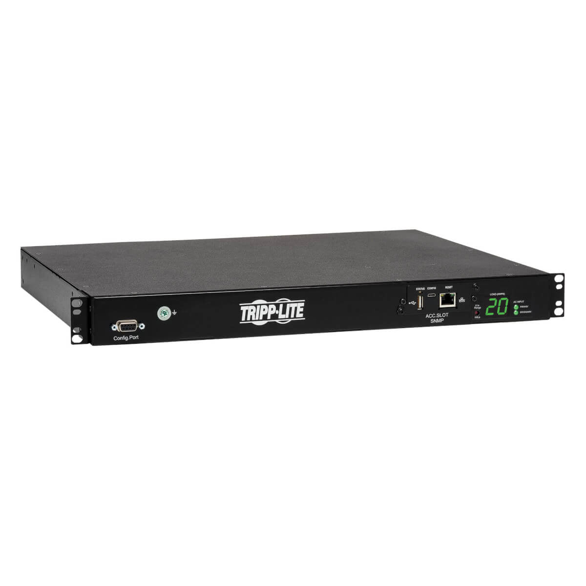 Tripp Lite PDUMH20HVATNET 3.8kW Single-Phase Switched Automatic Transfer Switch PDU, Two 200-240V C20 Inlets, 8 C13 & 2 C19 Outputs, 1U, TAA  - Batteries & Power Supplies - Tripp Lite