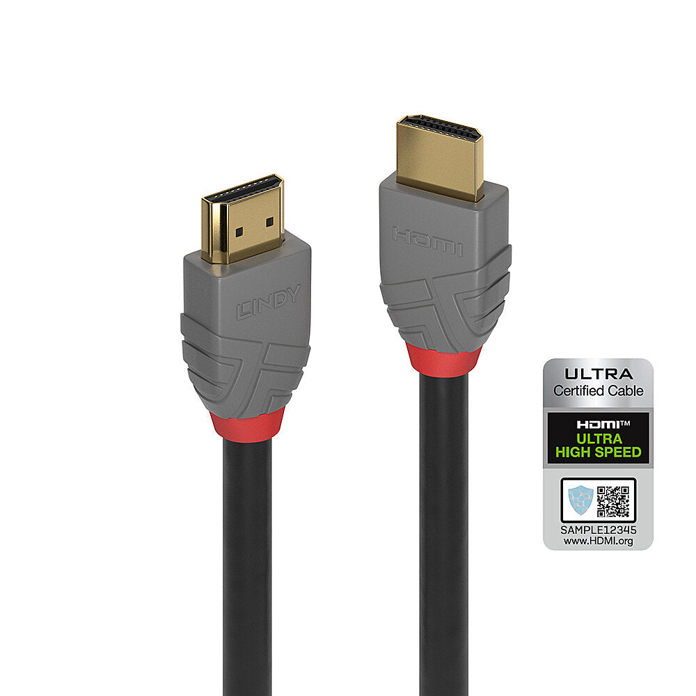 Lindy 1m Ultra High Speed HDMI Cable, Anthra Line  - Computer Cables - Lindy