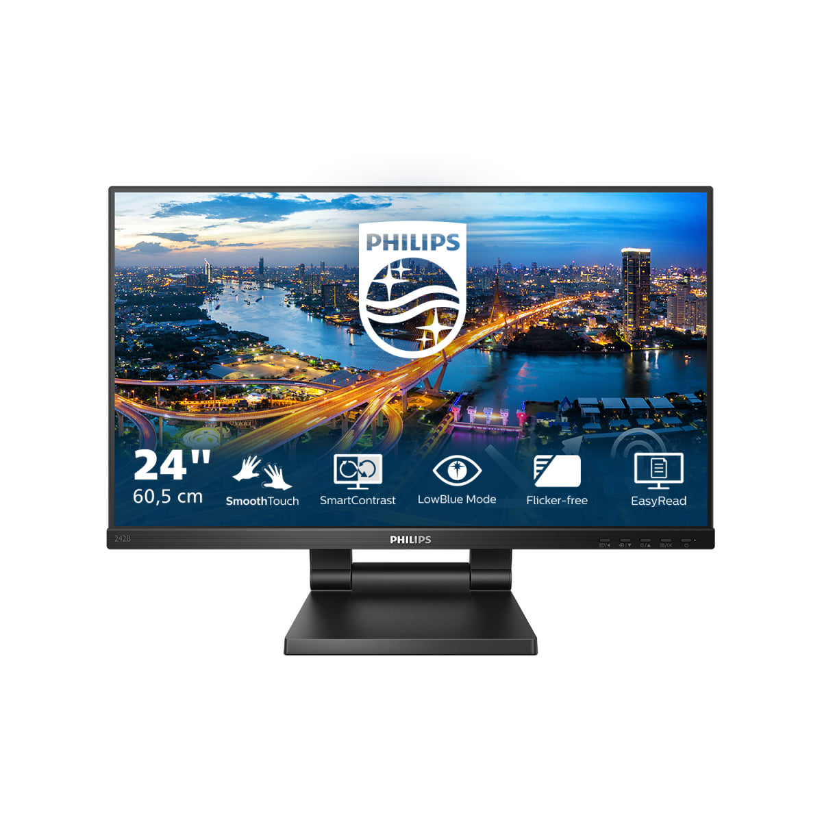 Philips 242B1TC/00 computer monitor 60.5 cm (23.8") 1920 x 1080 pixels Full HD LED Touchscreen Black  - Monitors & Accessories - Philips