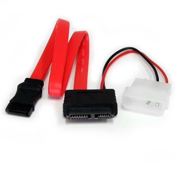 StarTech.com 12in Slimline SATA to SATA with LP4 Power Cable Adapter