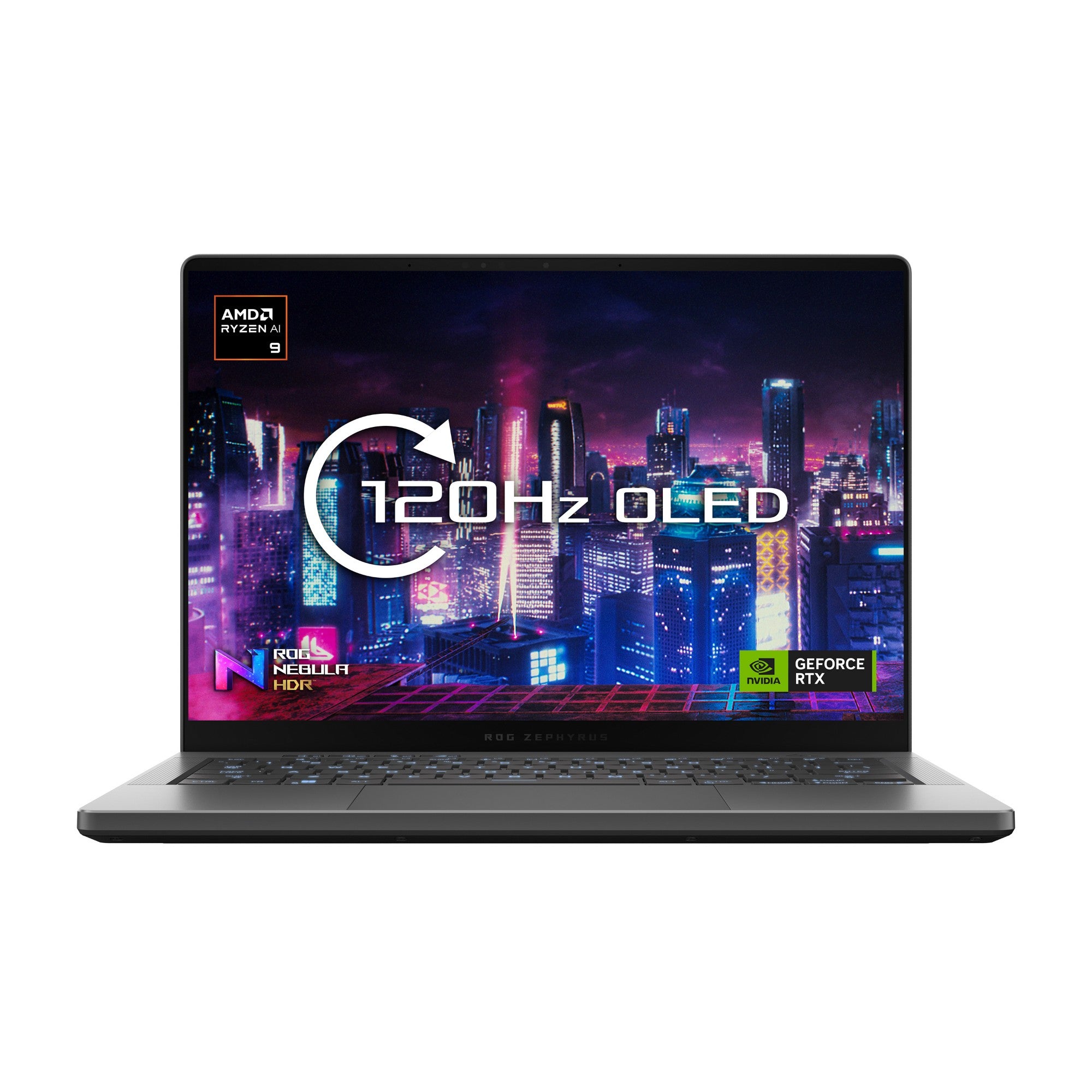 ASUS ROG Zephyrus G14 GA403UI-QS060W Laptop 35.6 cm (14") 3K AMD Ryzen™ 9 8945HS 32 GB LPDDR5x-SDRAM 1 TB SSD NVIDIA GeForce RTX 4070 Wi-Fi 6E (802.11ax) Windows 11 Home Black, Grey  - Computers - ASUS