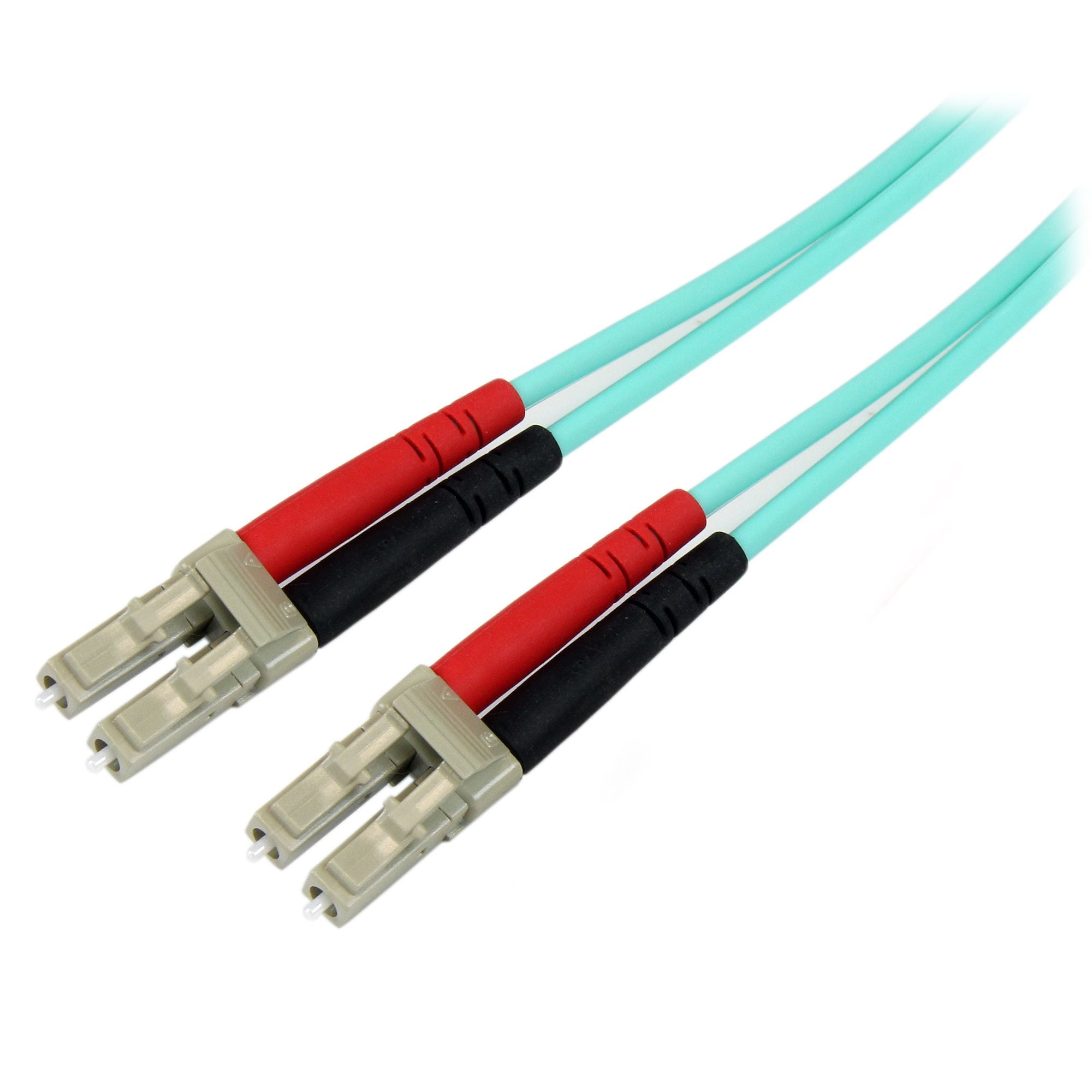 StarTech.com Fiber Optic Cable - 10 Gb Aqua - Multimode Duplex 50/125 - LSZH - LC/LC - 10 m~10m (30ft) LC/UPC to LC/UPC OM3 Multimode Fiber Optic Cable, Full Duplex 50/125µm Zipcord Fiber, 100G Networks, LOMMF/VCSEL, <0.3dB Low Insertion Loss, LSZH Fiber