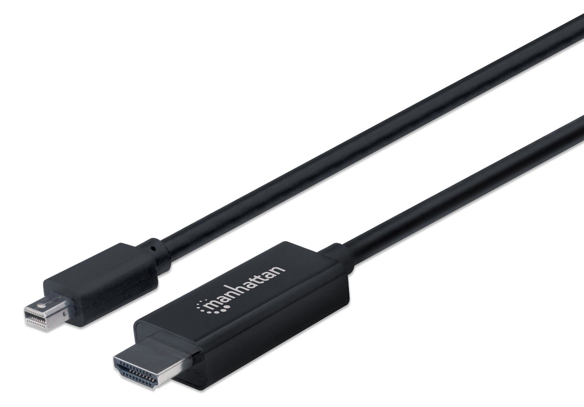 Manhattan Mini DisplayPort 1.1 to HDMI Cable, 1080p@60Hz, 1.8m, Male to Male, Black, Three Year Warranty, Polybag