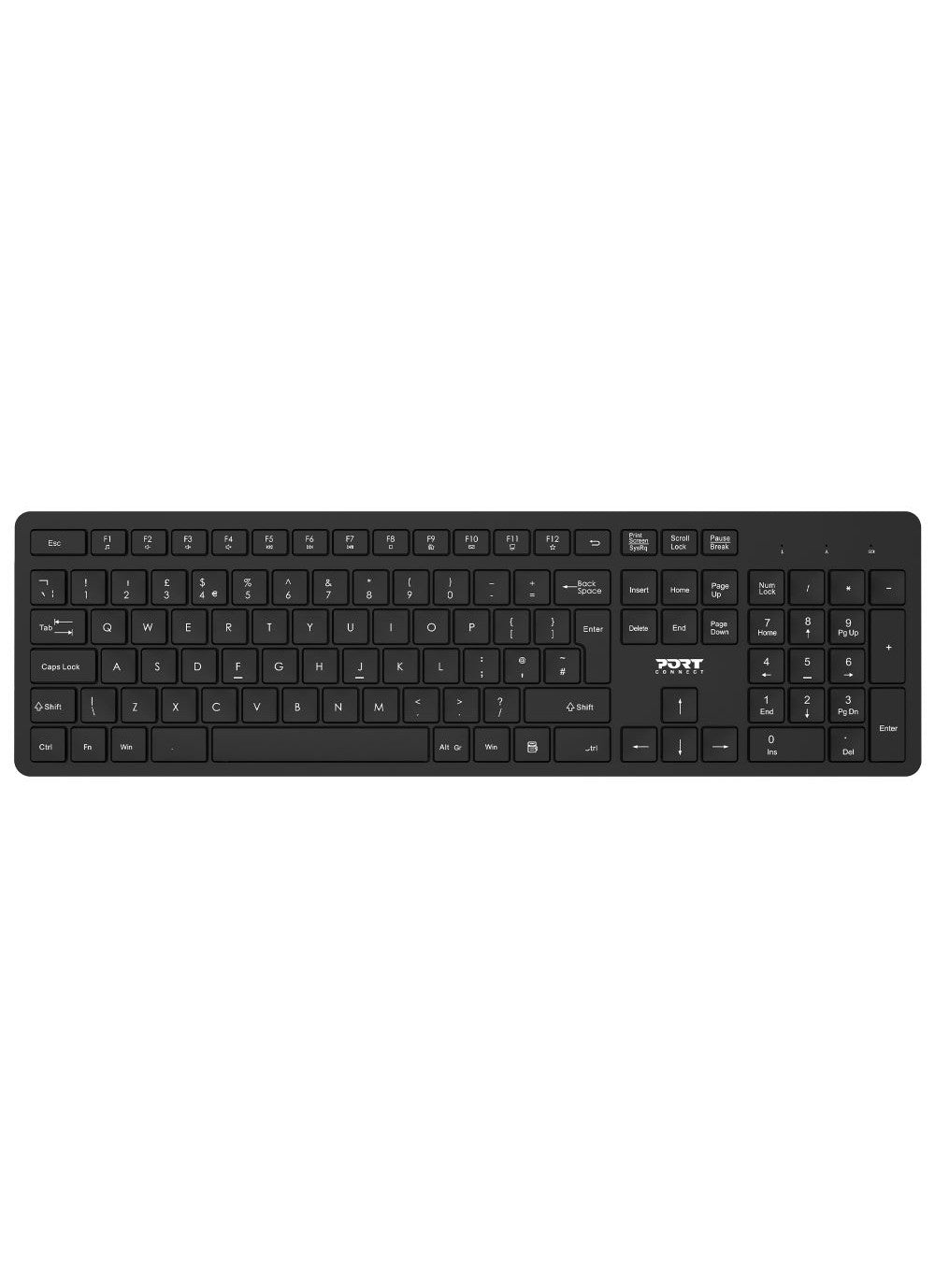 Port Designs 900904-UK keyboard Mouse included QWERTY UK English Black  - Data Input Devices - Port Designs