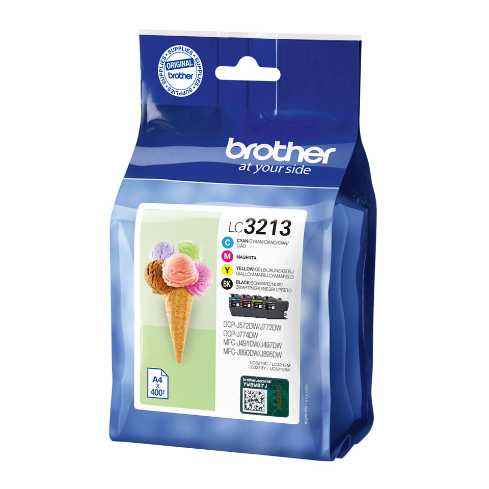 Brother LC-3213VAL Ink cartridge multi pack Bk,C,M,Y Blister, 4x400 pages ISO/IEC 19752 Pack=4 for Brother DCP-J 772
