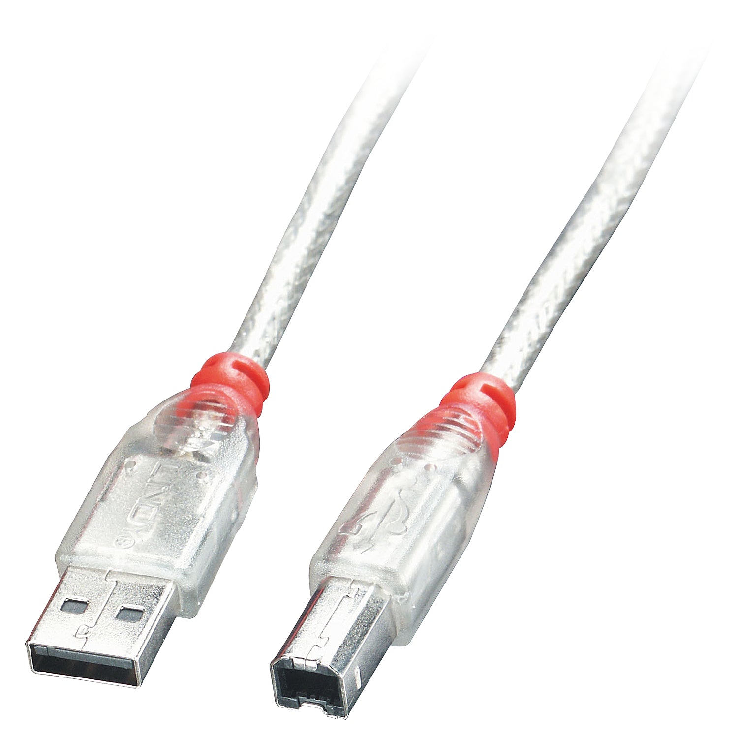 Lindy 3m USB 2.0 Cable - Type A To B, Transparent