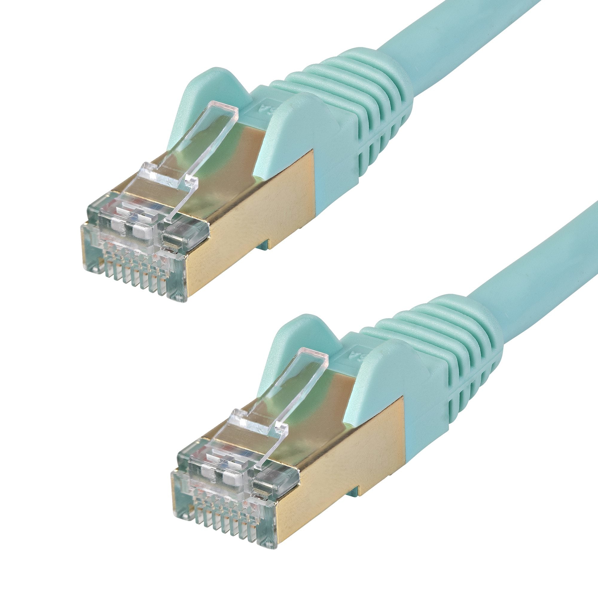 StarTech.com 1.5 m CAT6a Patch Cable - Shielded (STP) - 100% Copper Wire - Snagless Connector - Aqua  - Computer Cables - StarTech.com