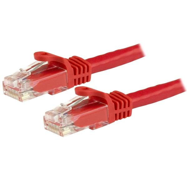 StarTech.com 7.5m CAT6 Ethernet Cable - Red CAT 6 Gigabit Ethernet Wire -650MHz 100W PoE RJ45 UTP Network/Patch Cord Snagless w/Strain Relief Fluke Tested/Wiring is UL Certified/TIA