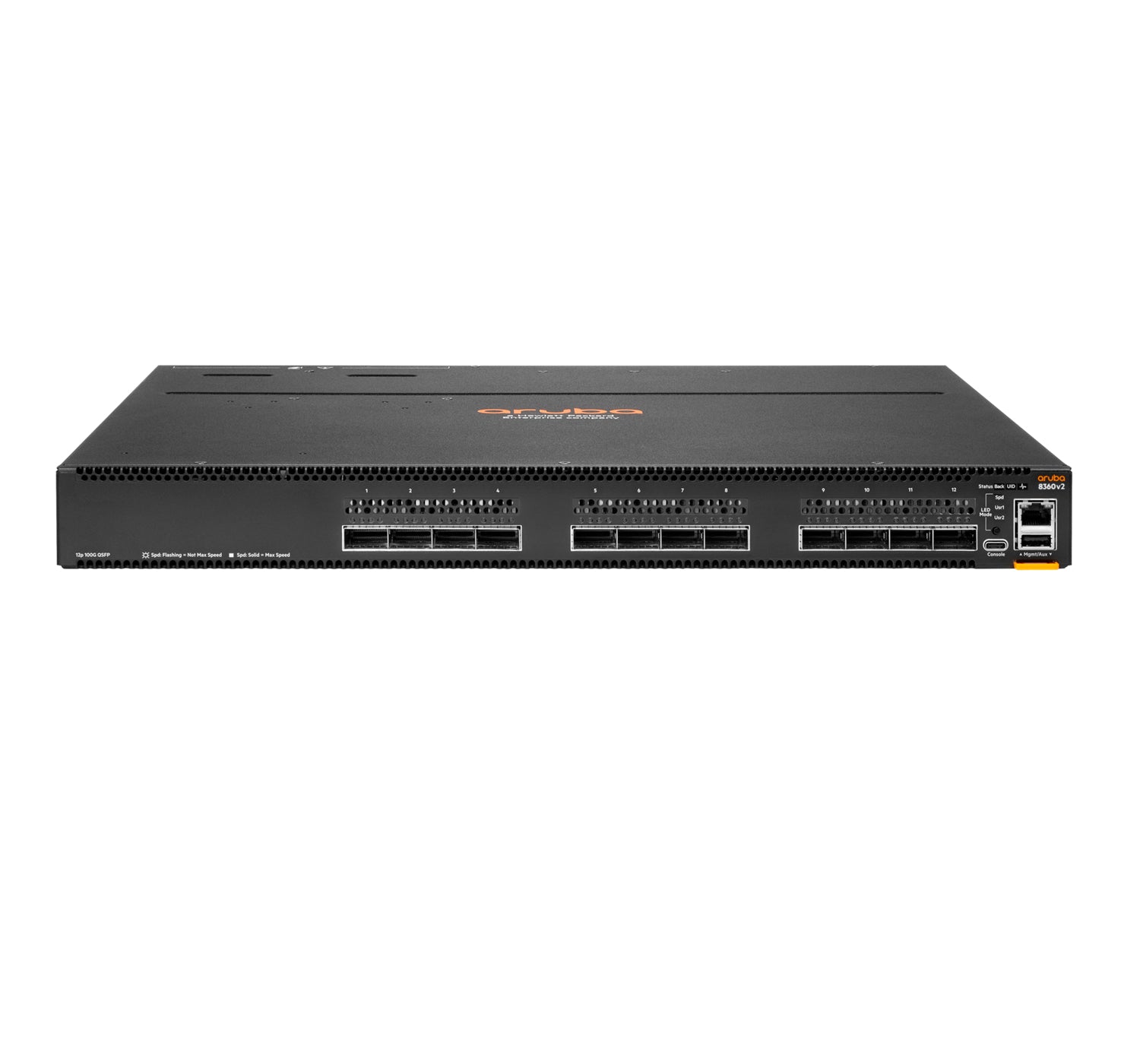 HPE Aruba Networking 8360-12C v2 12p 100G QSFP28 Front-to-Back 3 Fans 2AC Managed L3 1U  - Networking - HPE