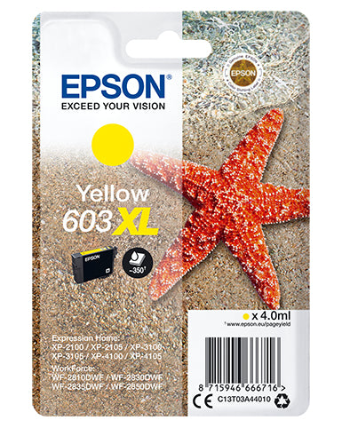 Epson C13T03A44010/603XL Ink cartridge yellow high-capacity, 350 pages 4ml for Epson XP 2100