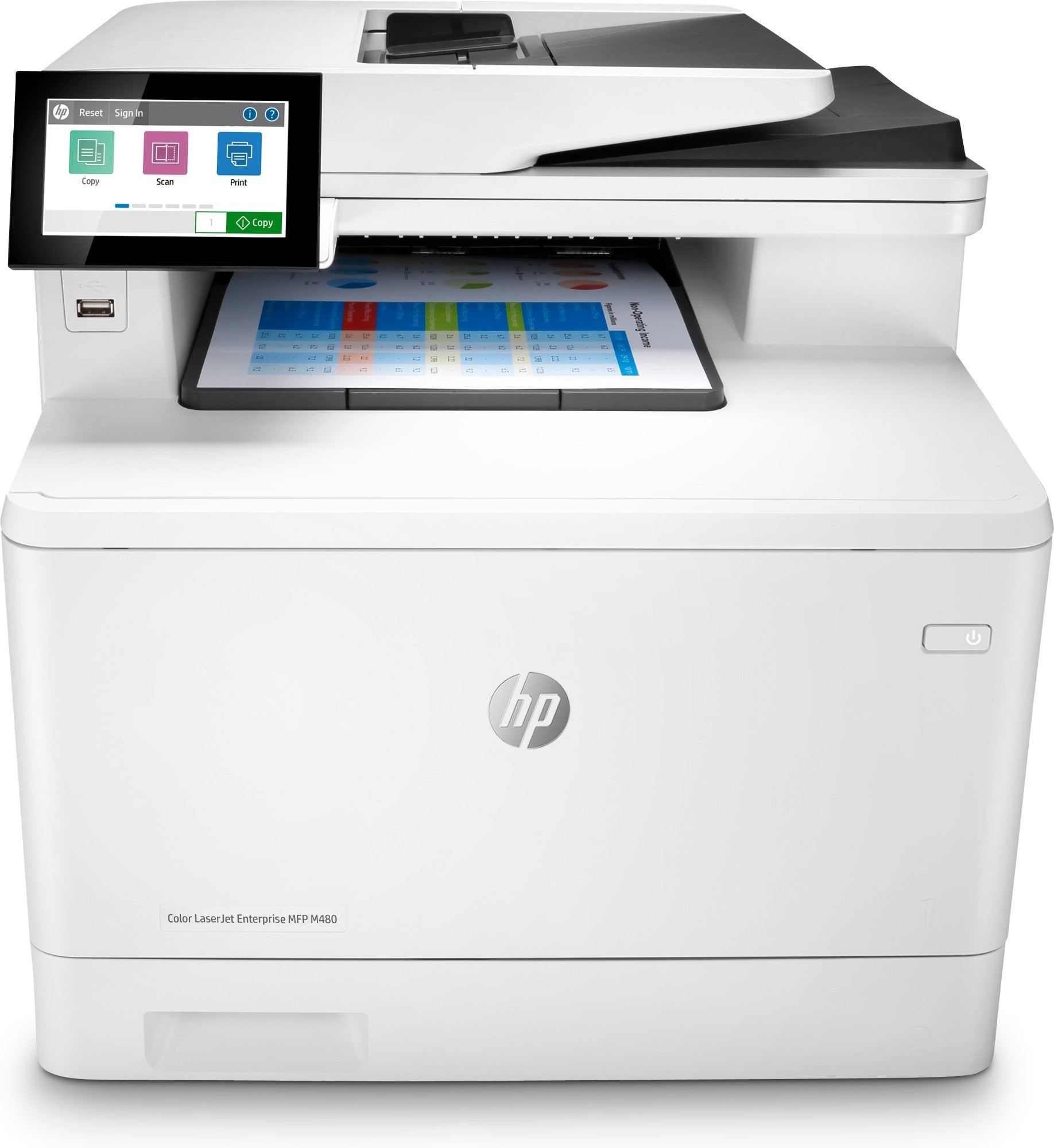 HP Color LaserJet Enterprise MFP M480f, Color, Printer for Business, Print, copy, scan, fax, Compact Size; Strong Security; Two-sided printing; 50-sheet ADF; Energy Efficient  - Printers & Scanners - HP