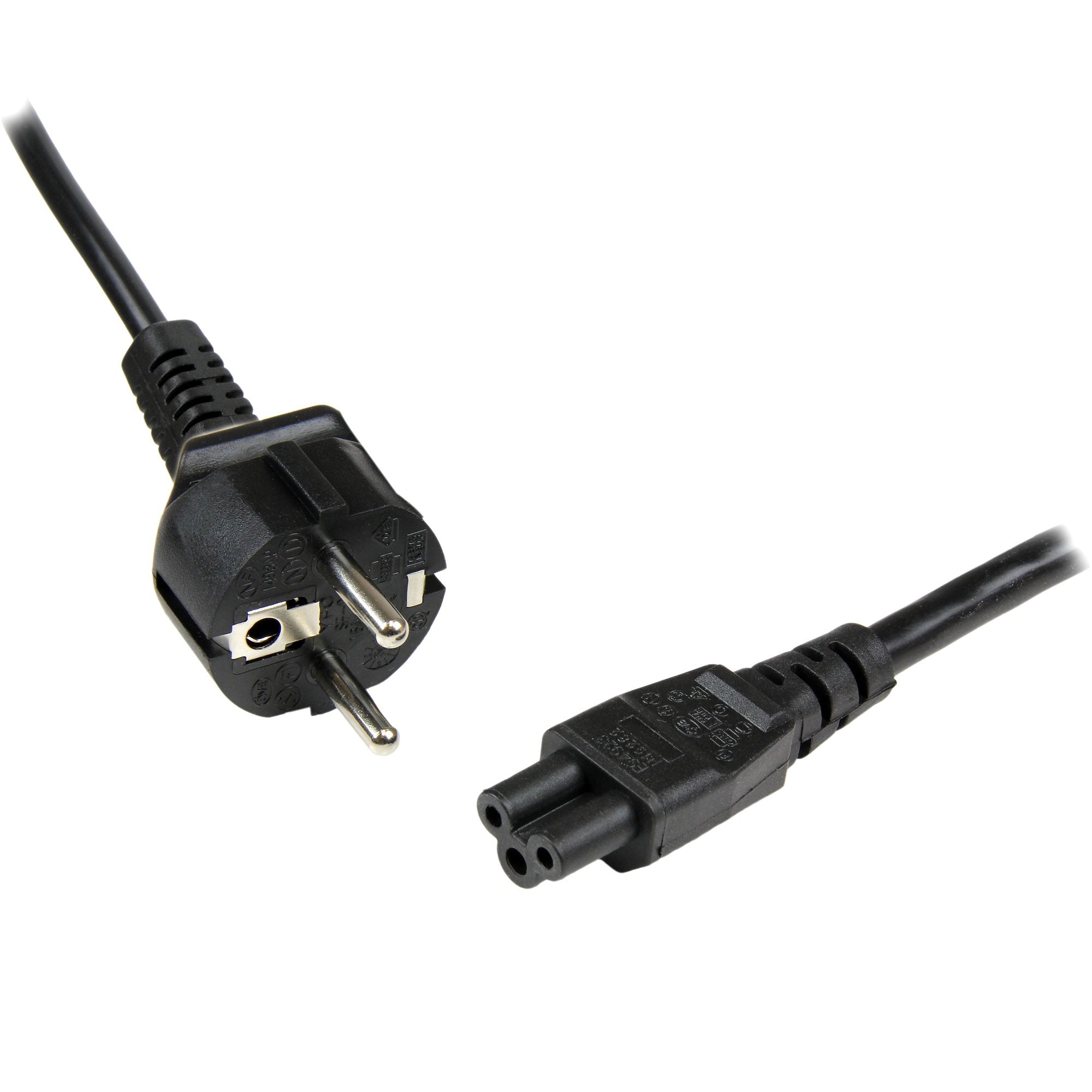 StarTech.com 1m (3ft) Laptop Power Cord, EU Schuko to C5, 2.5A 250V, 18AWG, Notebook / Laptop Replacement AC Cord, Power Brick Cord, Laptop Charger Cable, Clover Leaf/Mickey Mouse Power Cord  - Computer Cables - StarTech.com