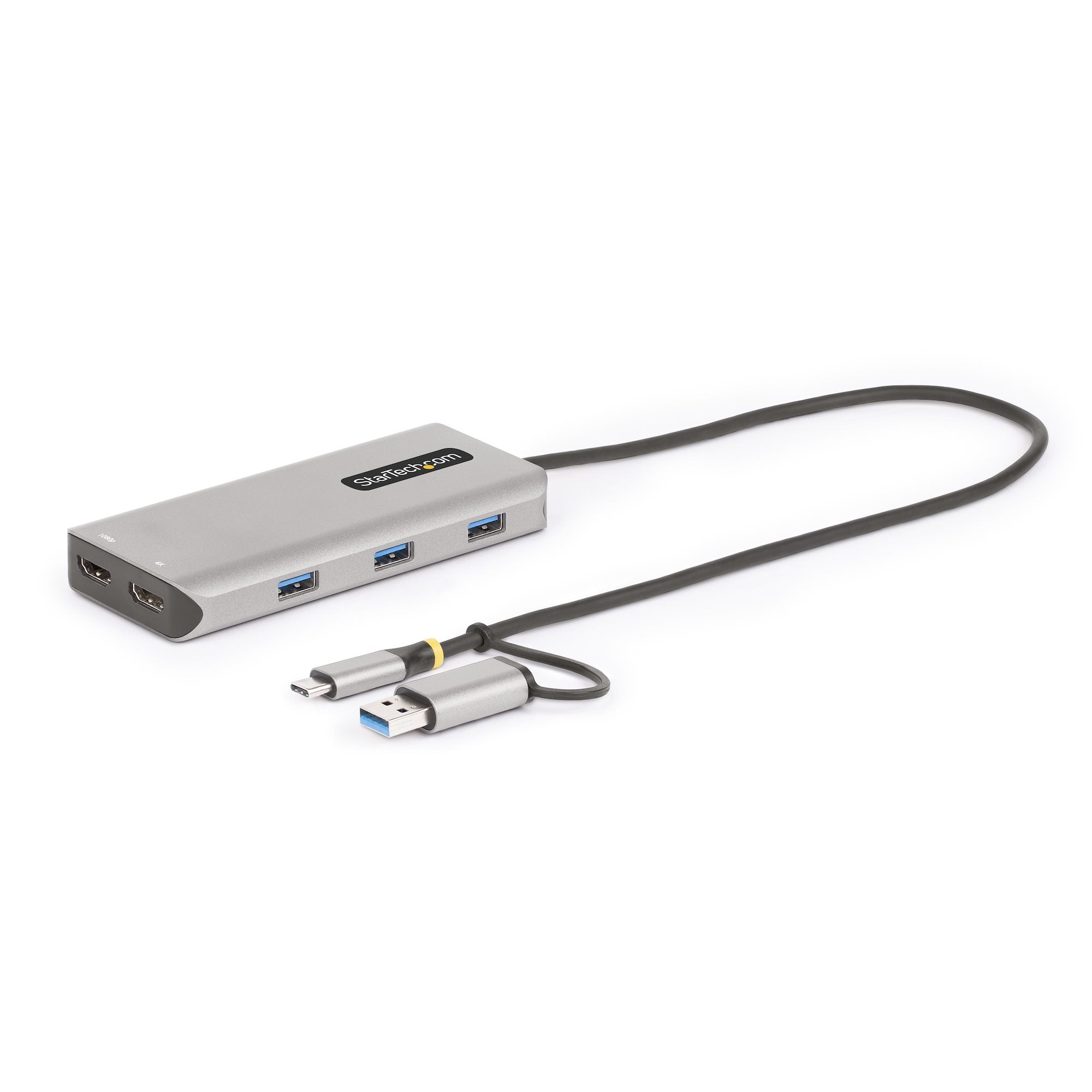 USB-C Multiport Adapter w/Attached USB-C to USB-A Dongle